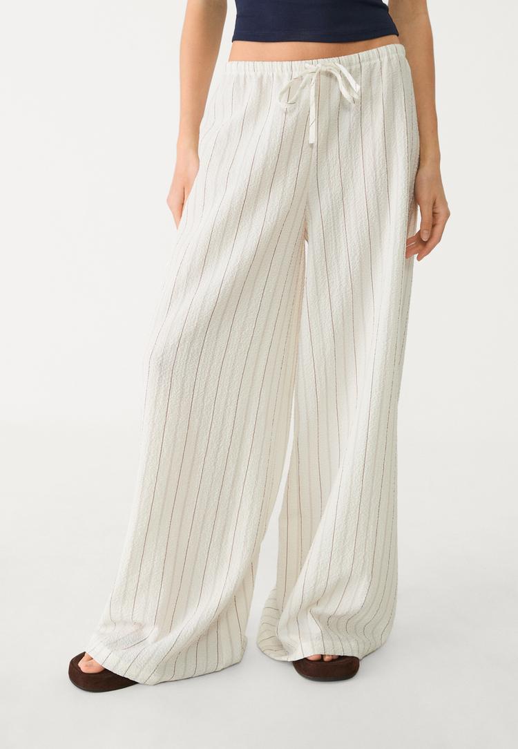 pantalon fluido largo rayas