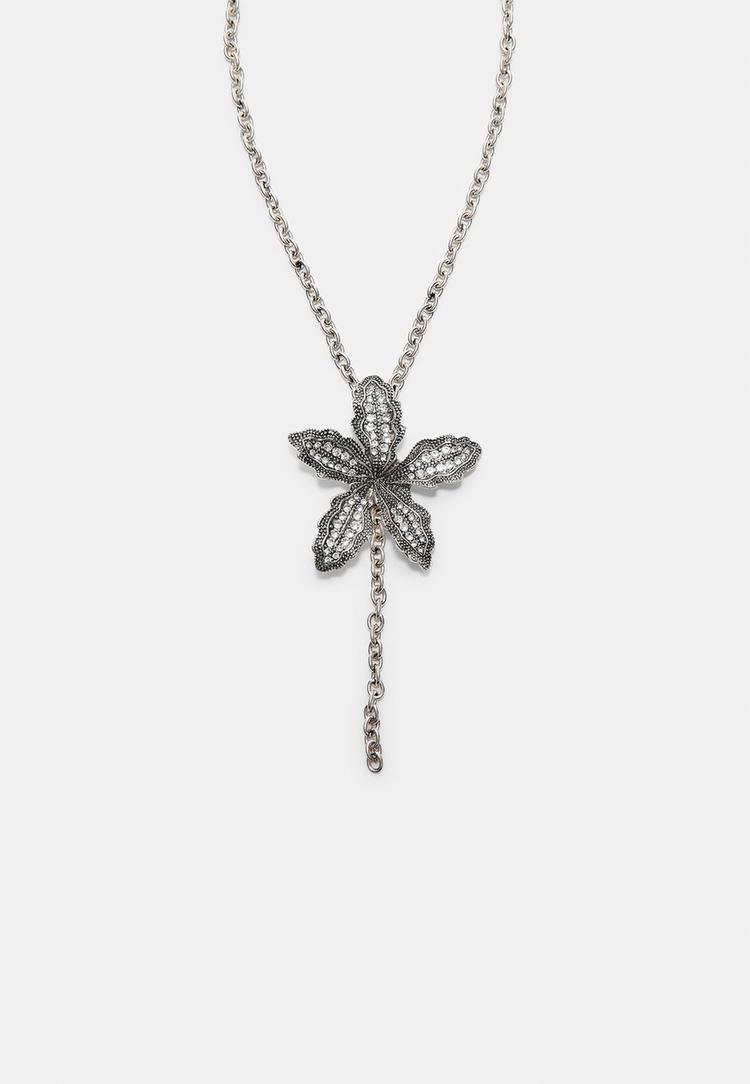 rhinestone flower necklace