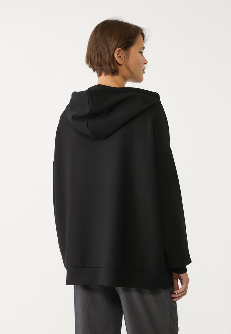 soft touch oversized capuchonsweater met rits