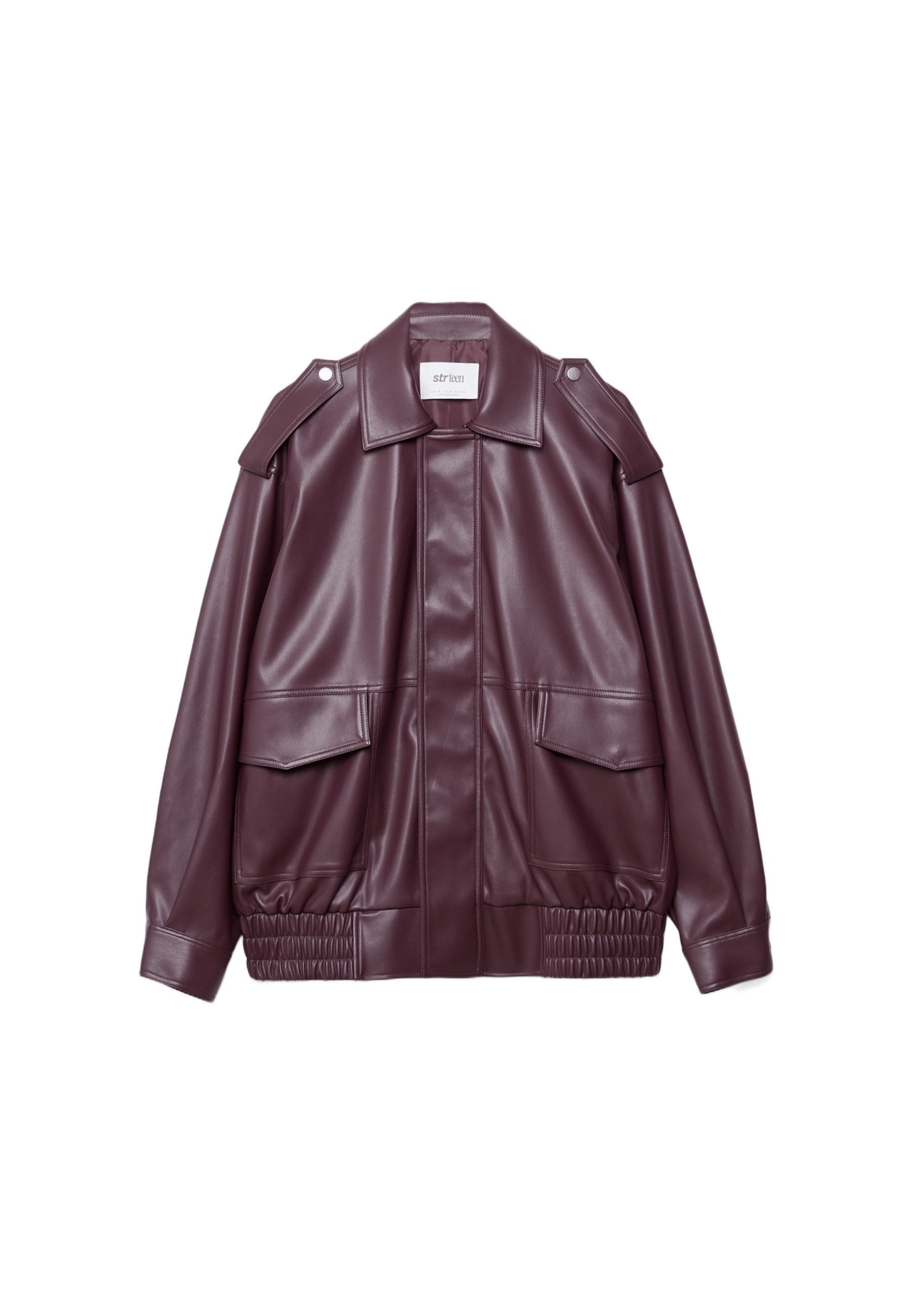 Oversize suni deri biker ceket - Görsel 9