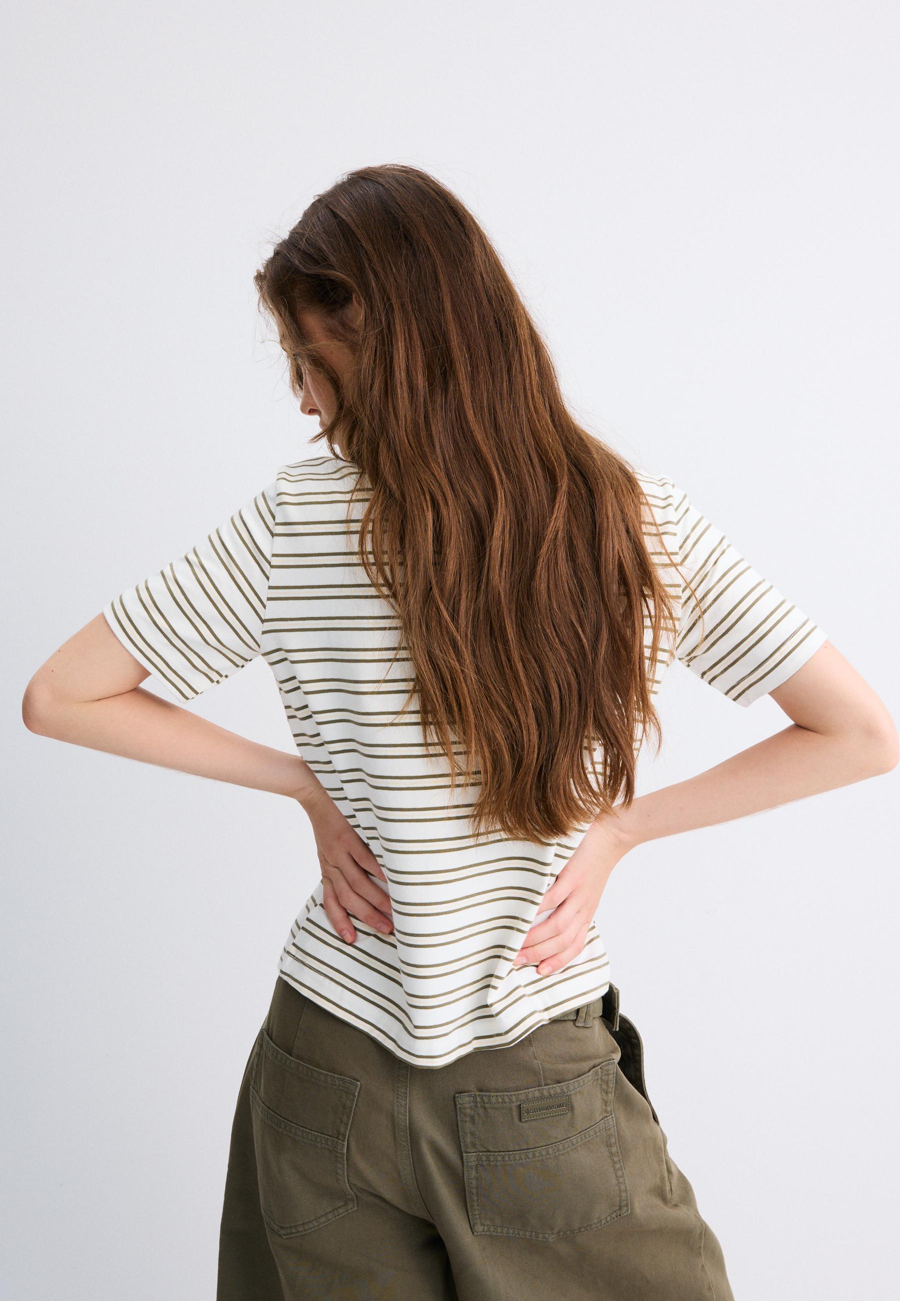 B01 Regular striped T-shirt — Khaki