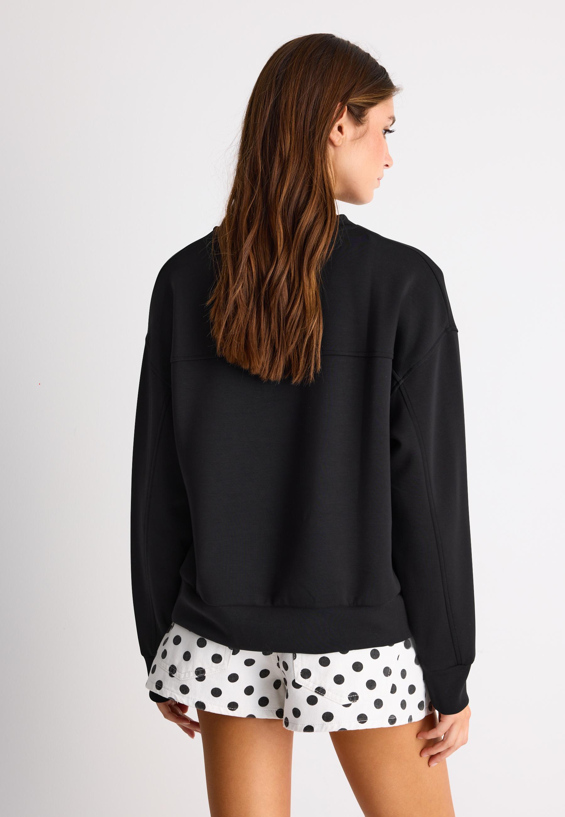 Basic soft-touch sweatshirt — Black