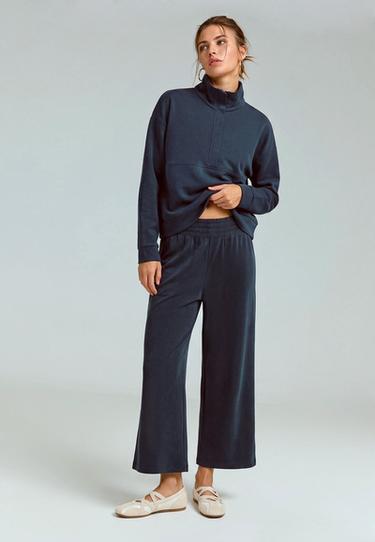 Soft-touch culottes — Dark blue 1