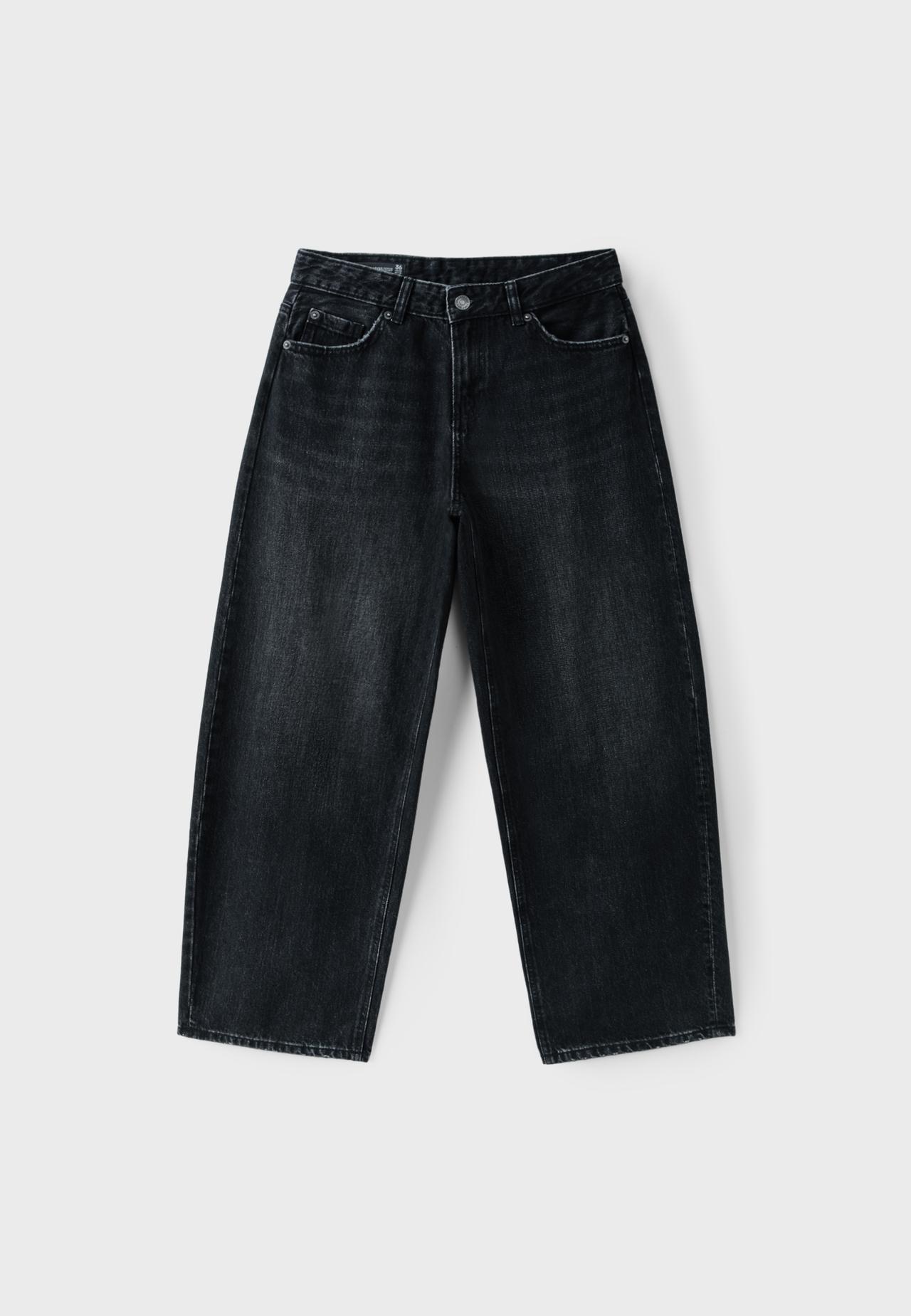 D80 Barrel fit jeans — BLACK DENIM WASH