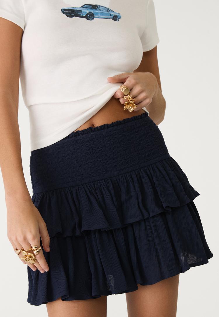 falda pantalon mini volantes