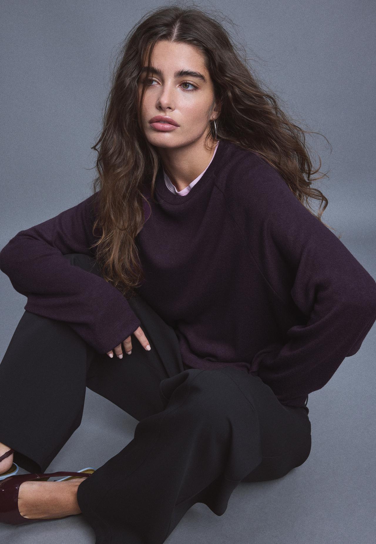 Raglan sleeve jumper — AUBERGINE