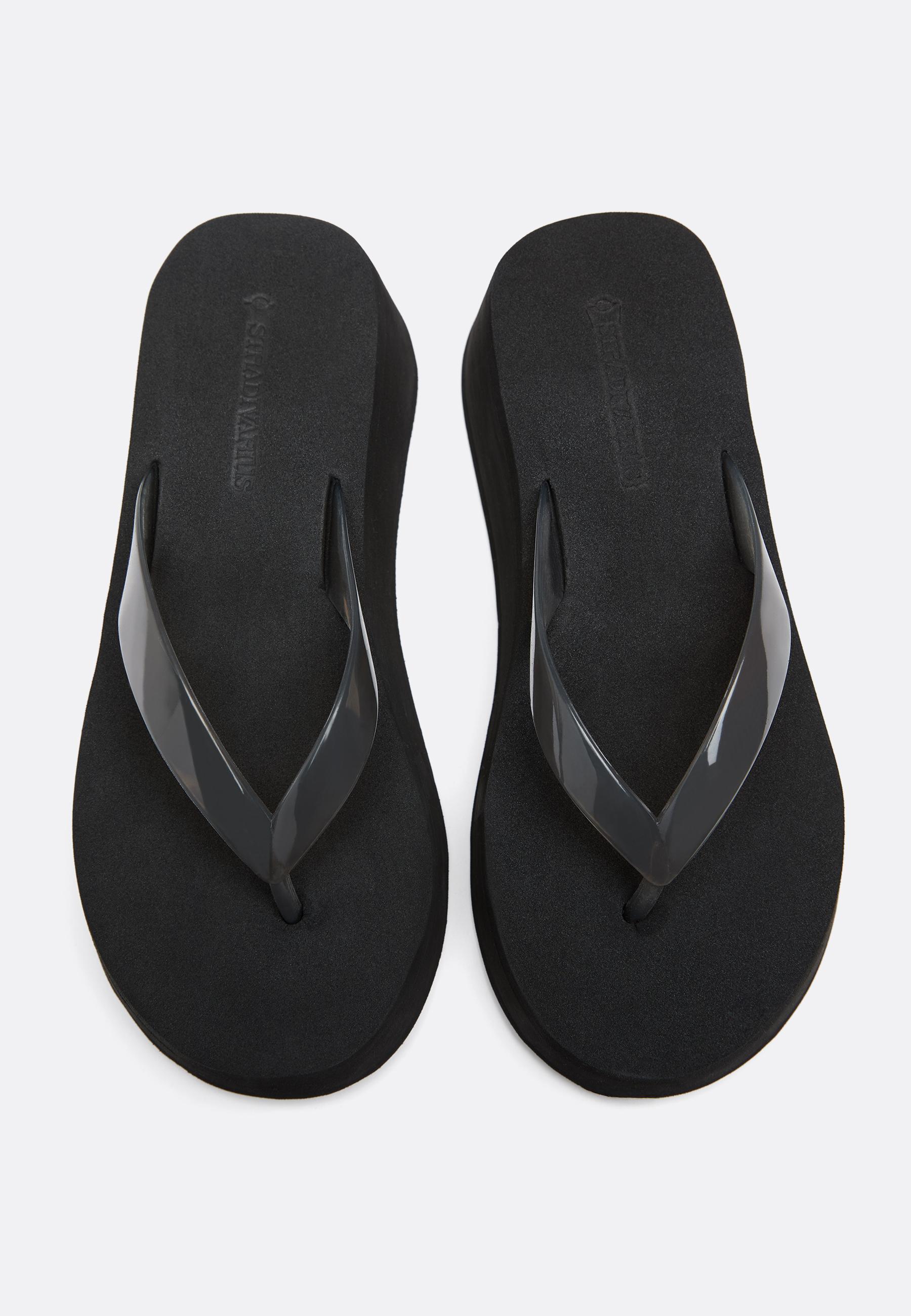 EVA platform thong sandals — BLACK