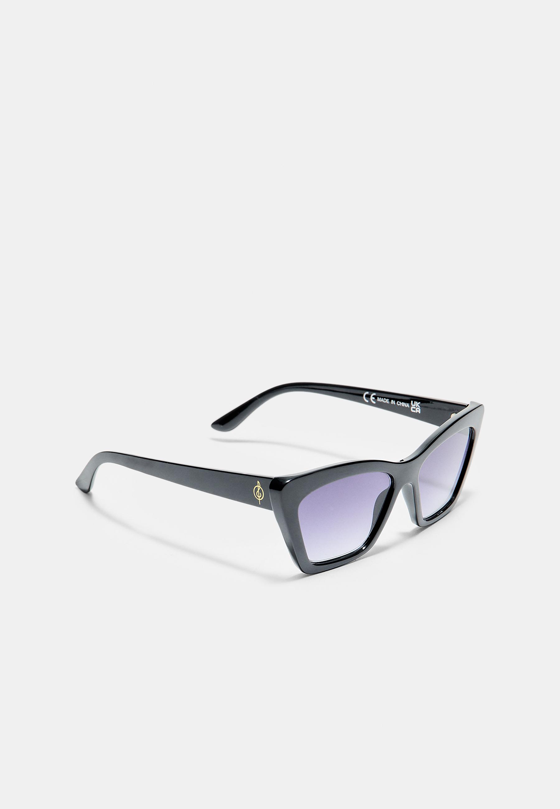 Square cateye glasses — Black