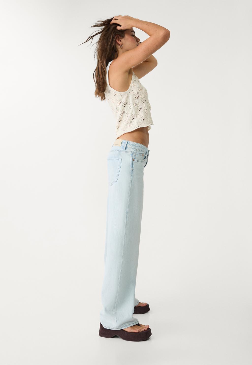D91 Jeansy low wide leg