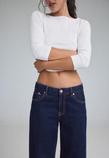 D91 low-rise wide-leg jeans — OVERDYED BLUE DENIM 4