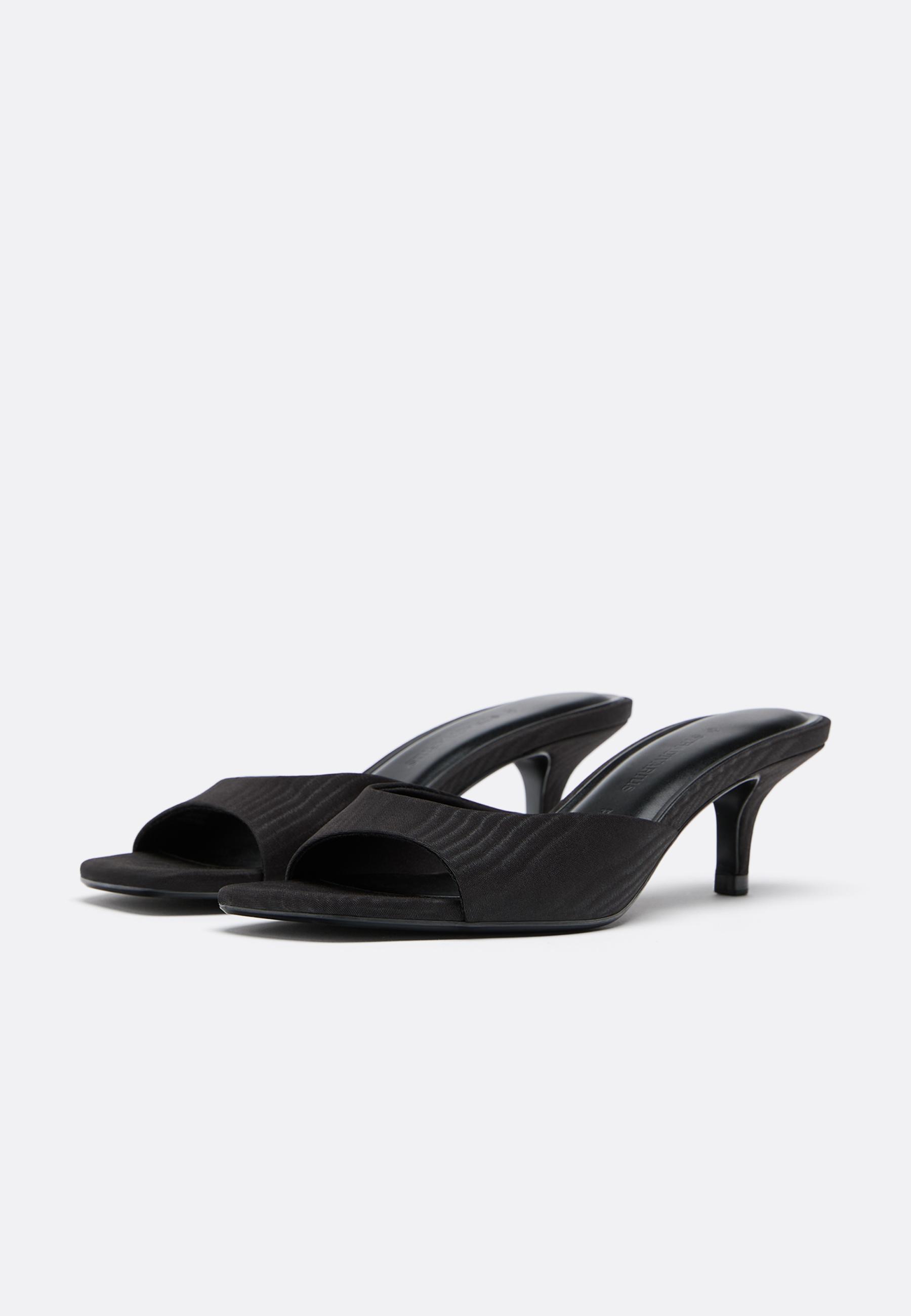 Heeled mule sandals — BLACK