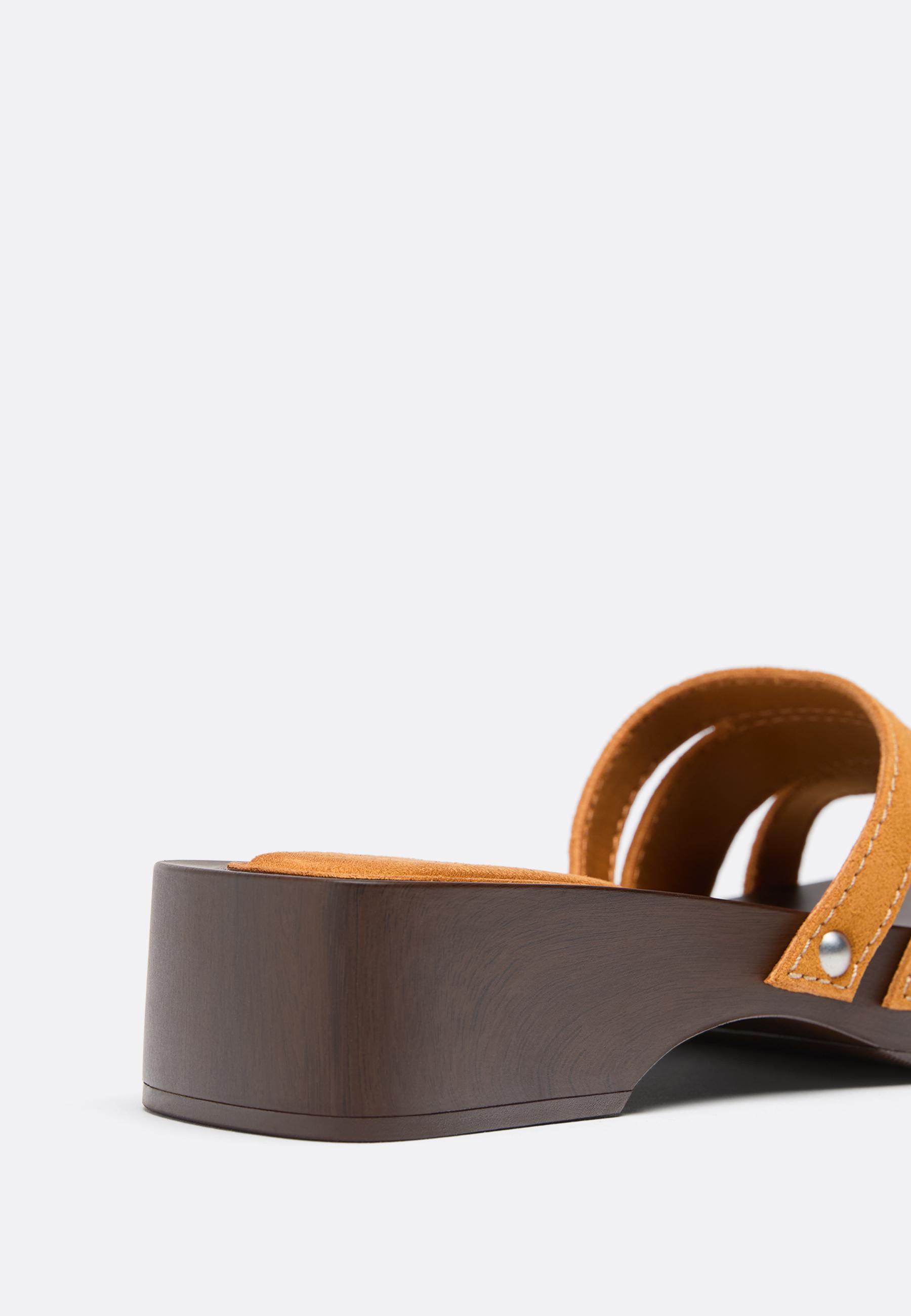 Leather flat clogs — COMBINED