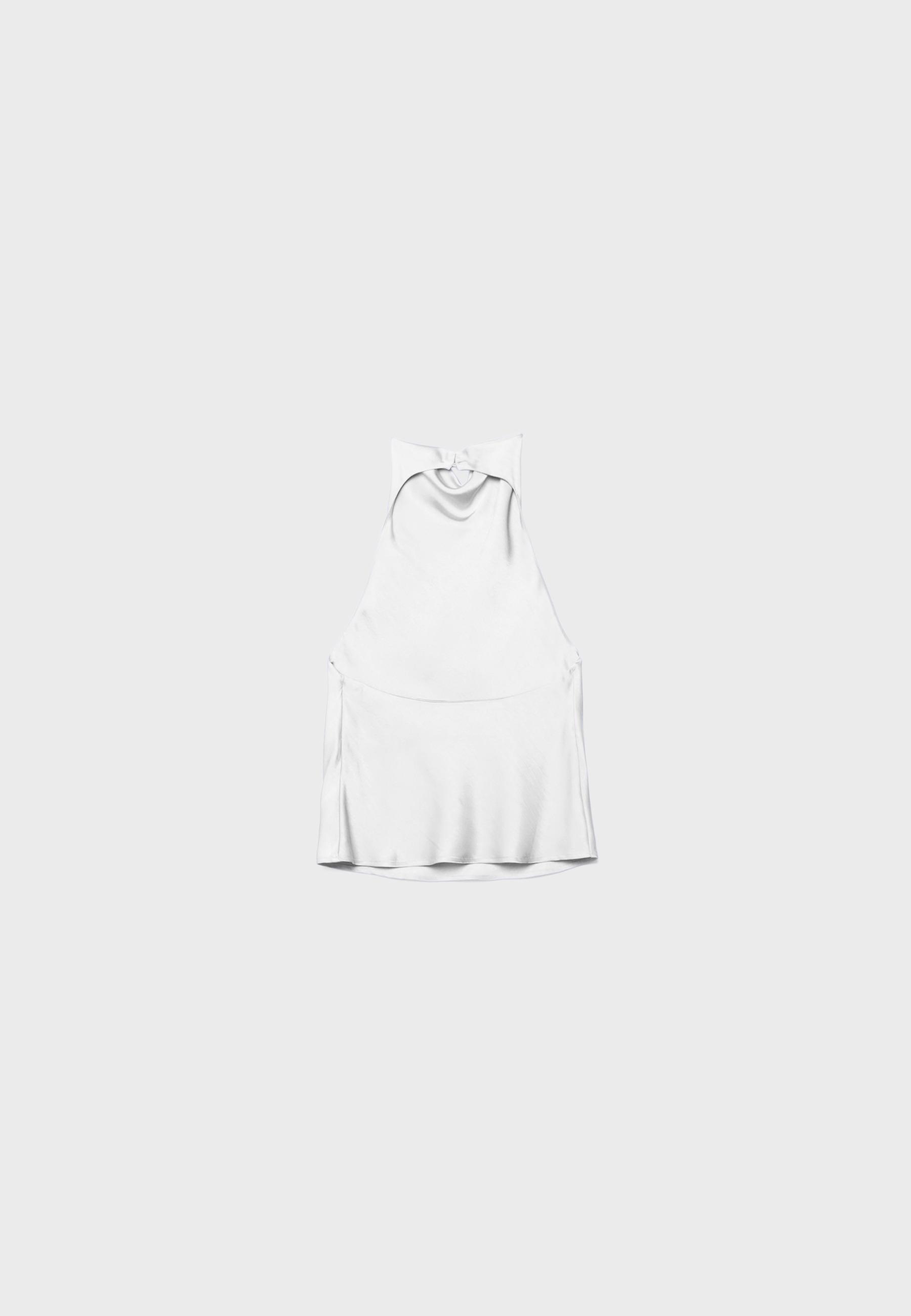 Satin effect halter top - Women's fashion | Stradivarius Romania