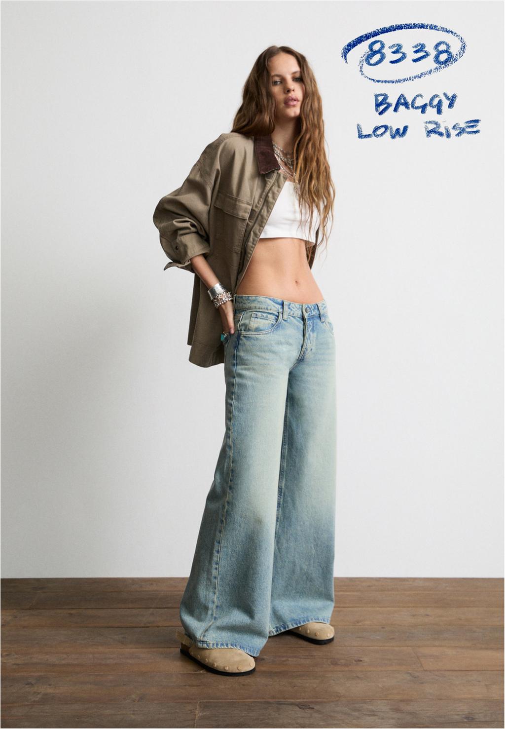 Wide leg jeans met lage taille