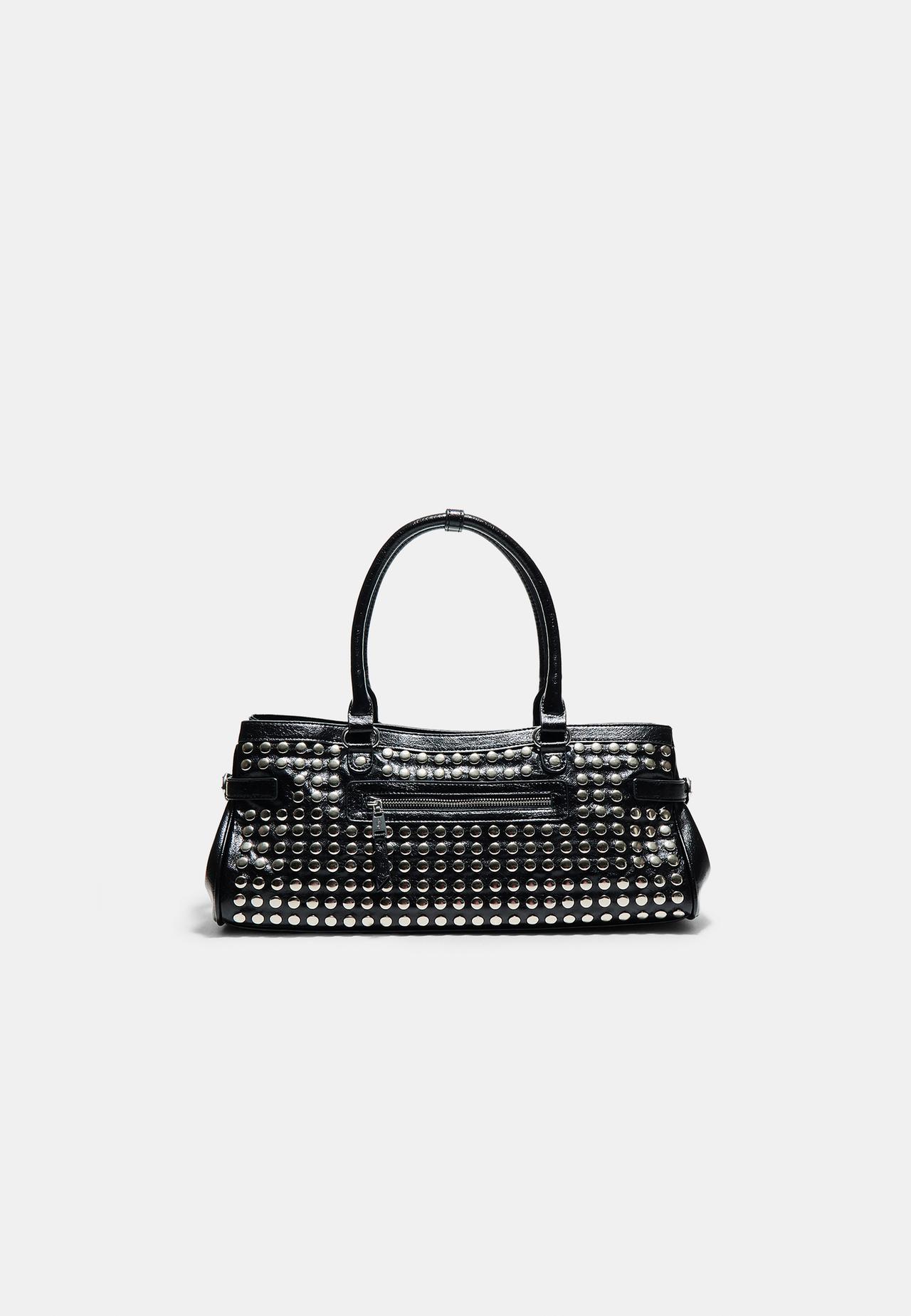 Studded shoulder bag — Black