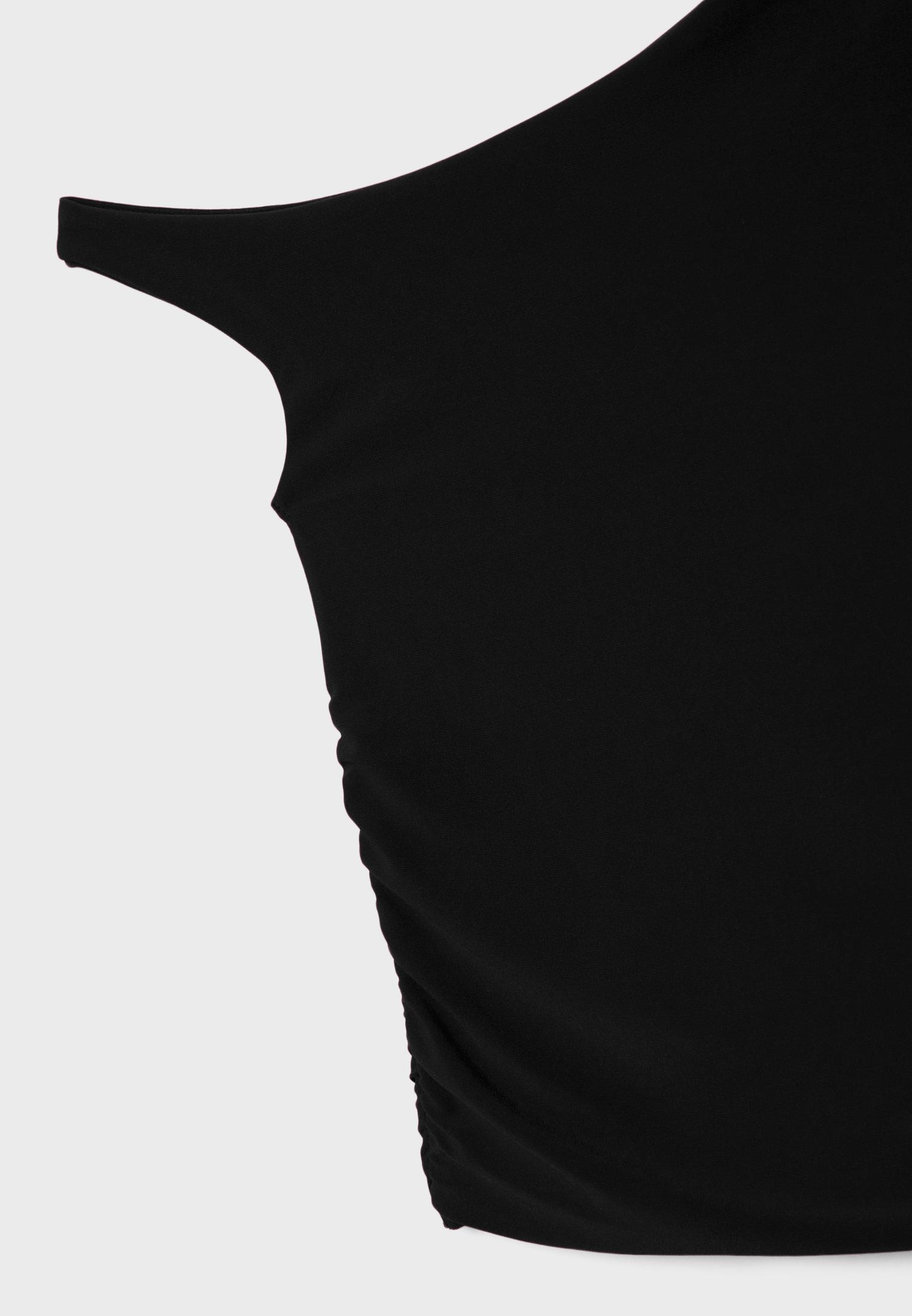 Asymmetric crop top with gathered detail - Women's fashion Asymmetric crop top with gathered detail - Women's fashion