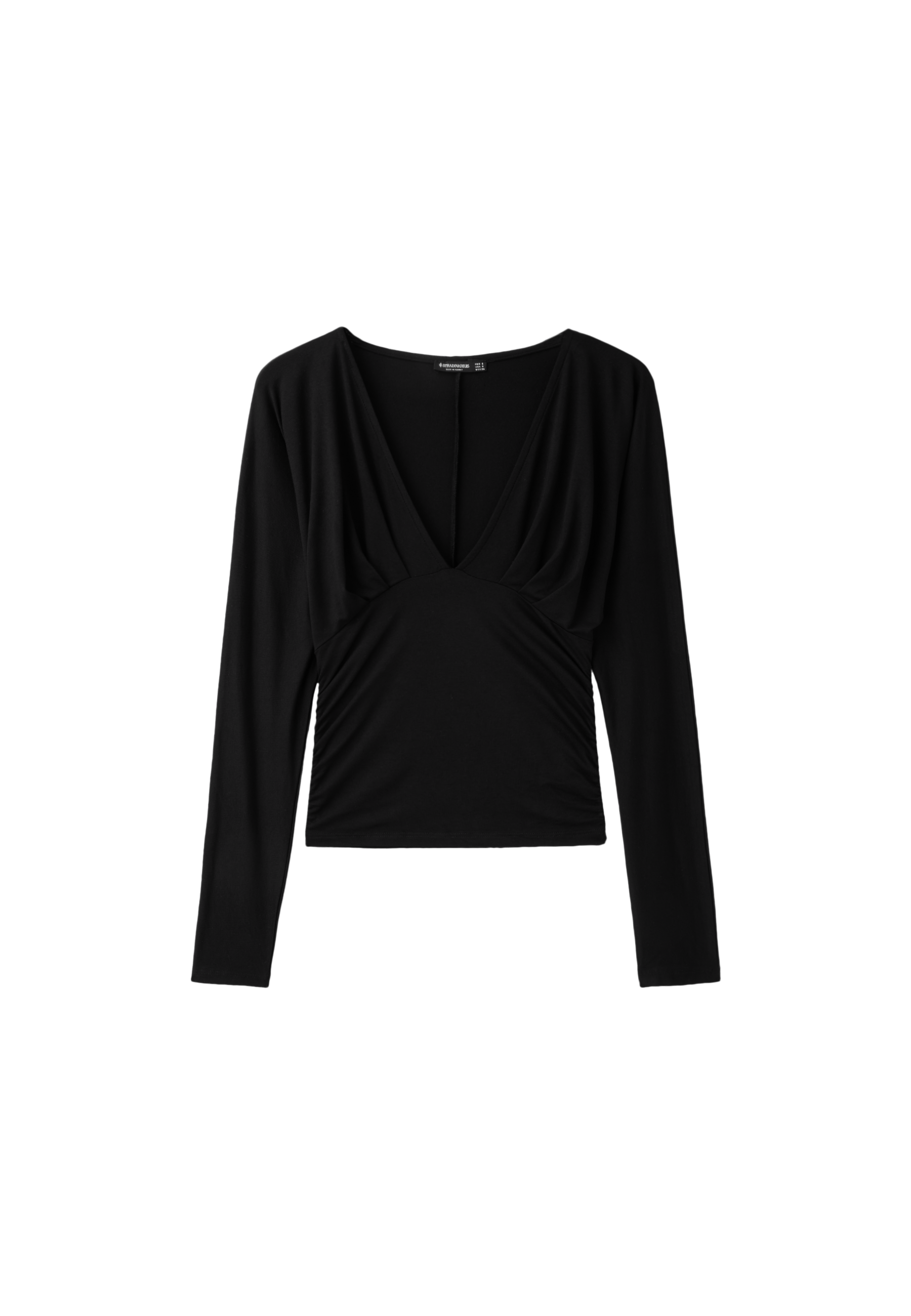 Long sleeve V-neck T-shirt — Black