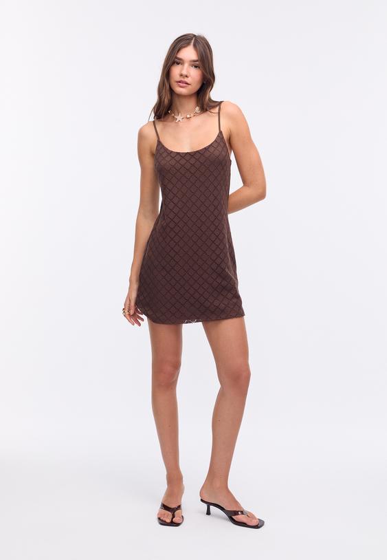 mini crochet effect dress