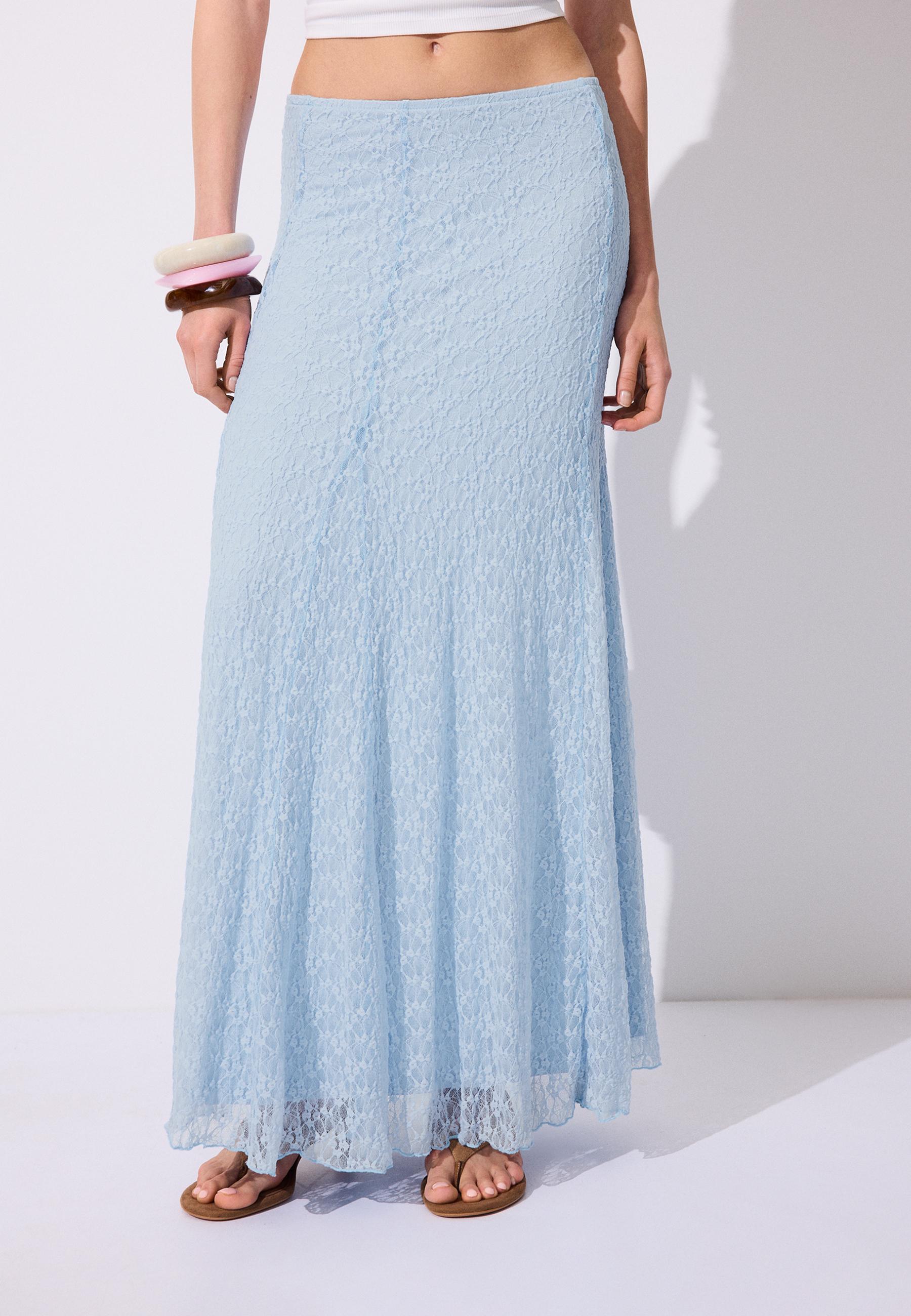 Lace midi skirt — Royal blue
