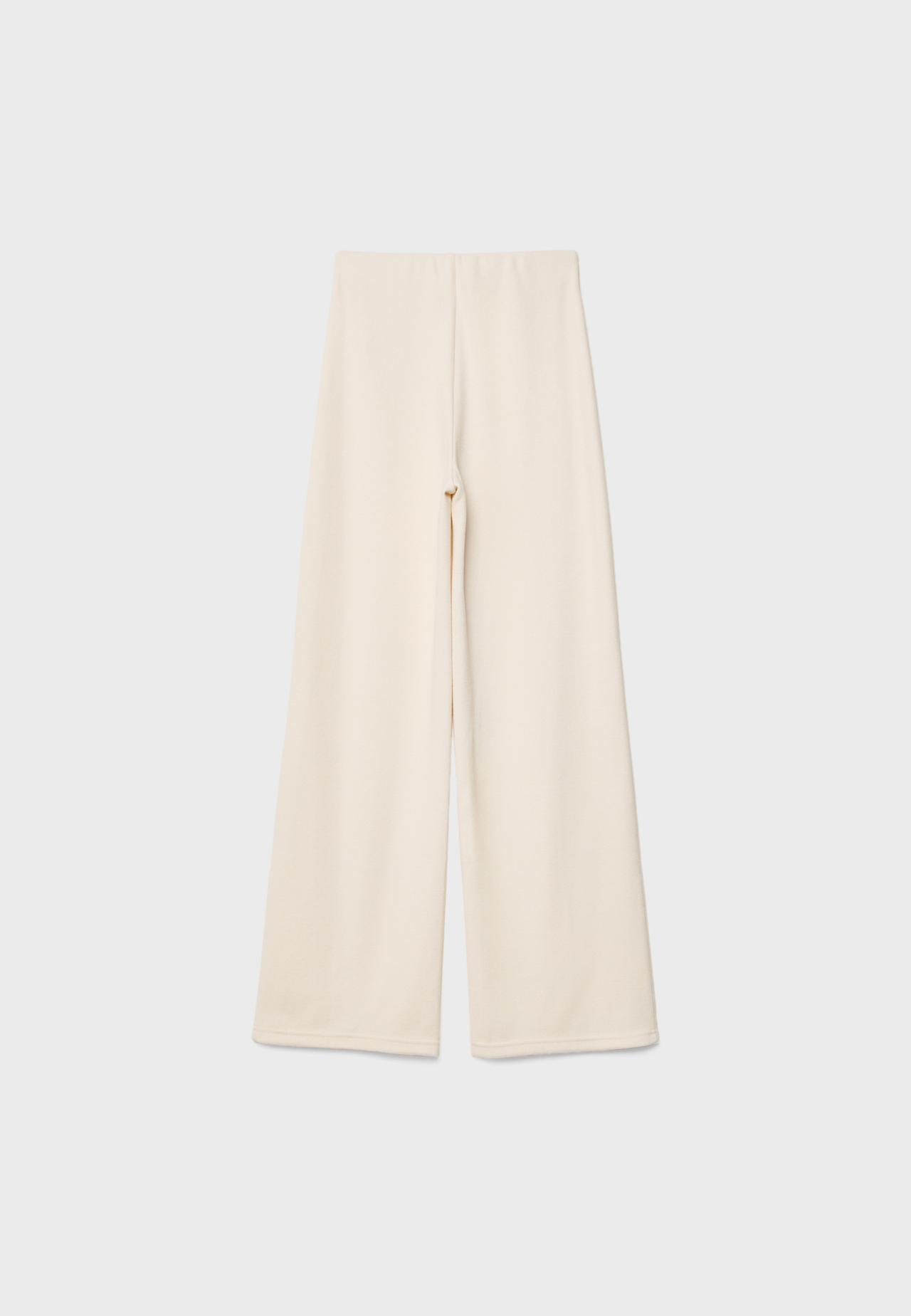 Soft-touch pintuck trousers — Ecru