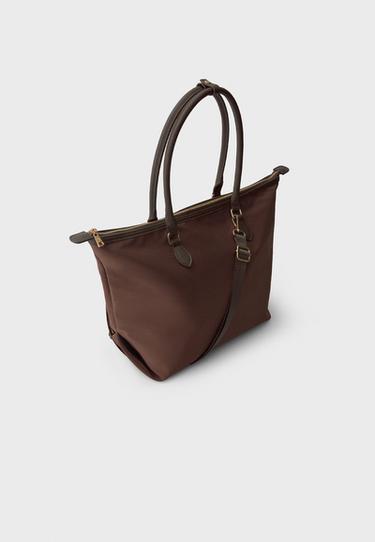 Contrast crossbody shopper bag — Brown 3