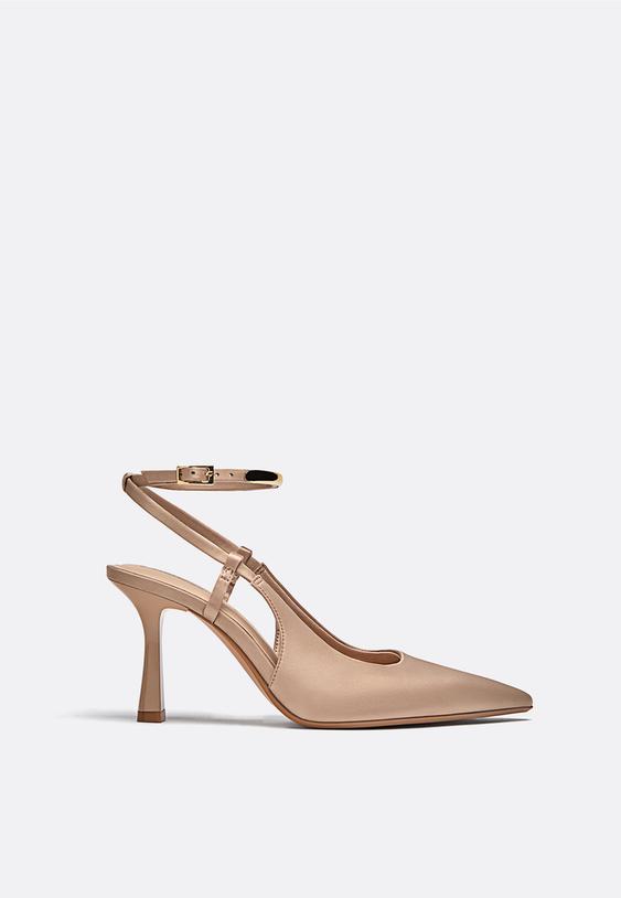 zapatos tacon satinado