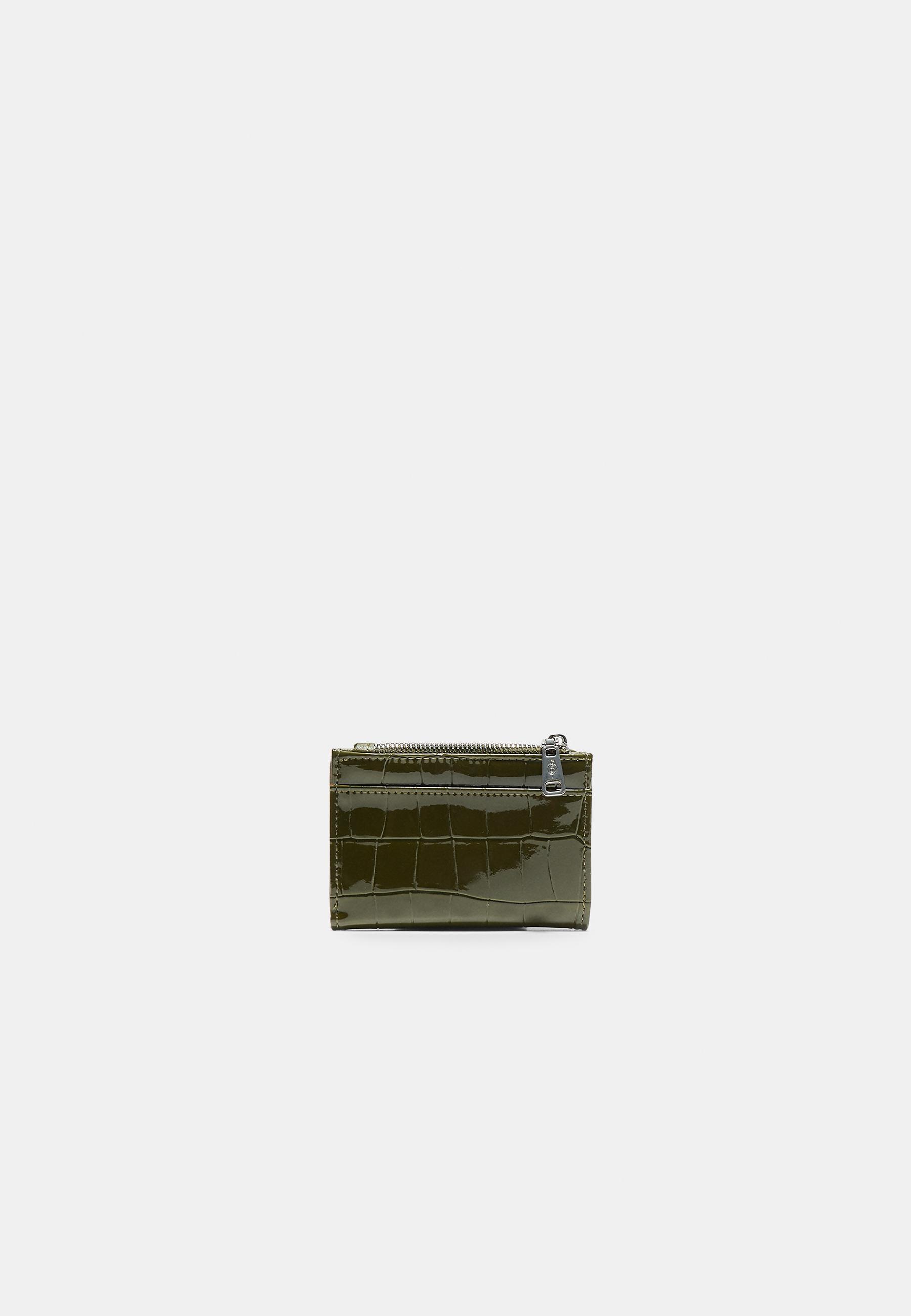 Mock croc card holder purse — Khaki