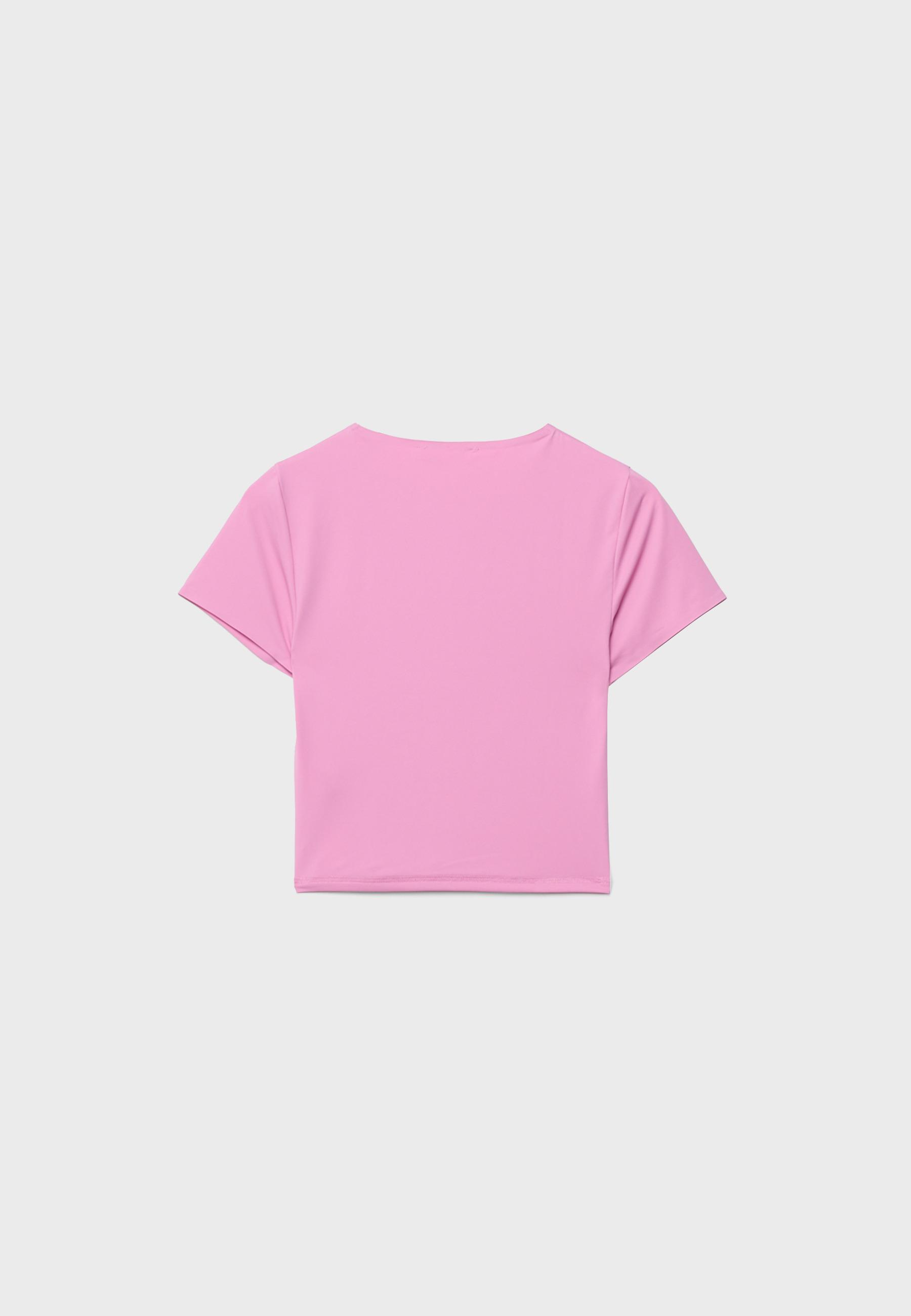 Basic polyamide T-shirt — Bubblegum pink