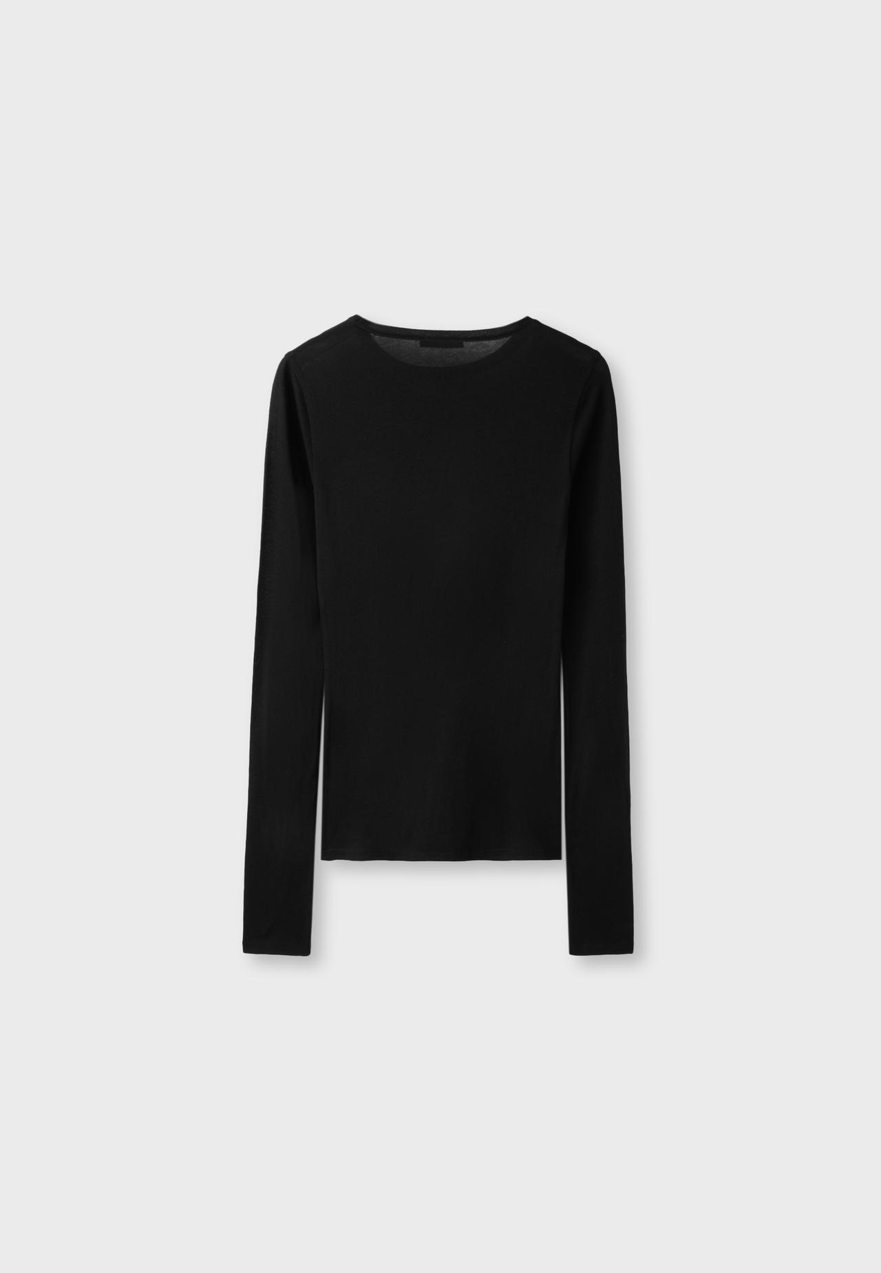 Supima® cotton long sleeve T-shirt — Black