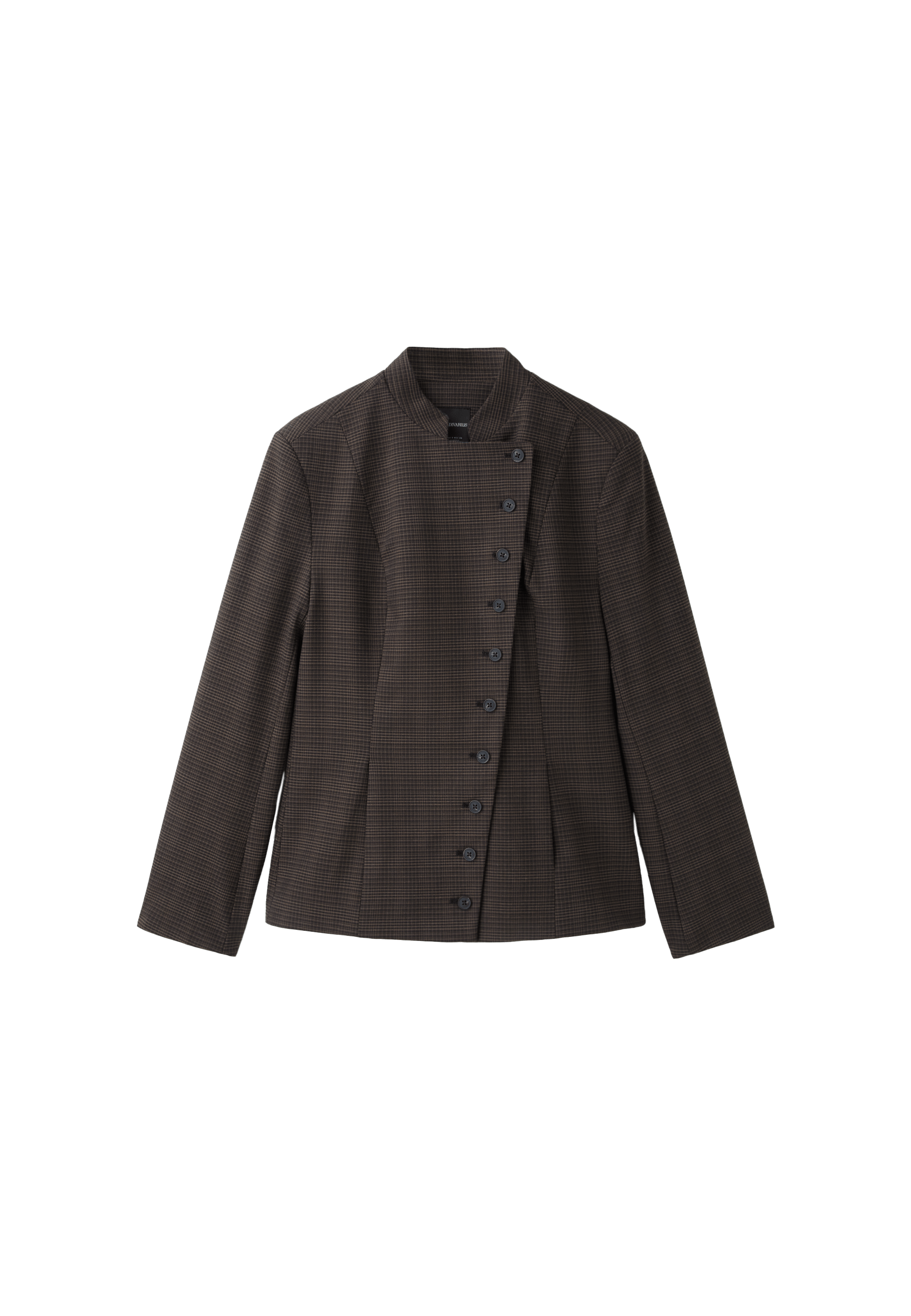 Asymmetric multi-button blazer — Brown