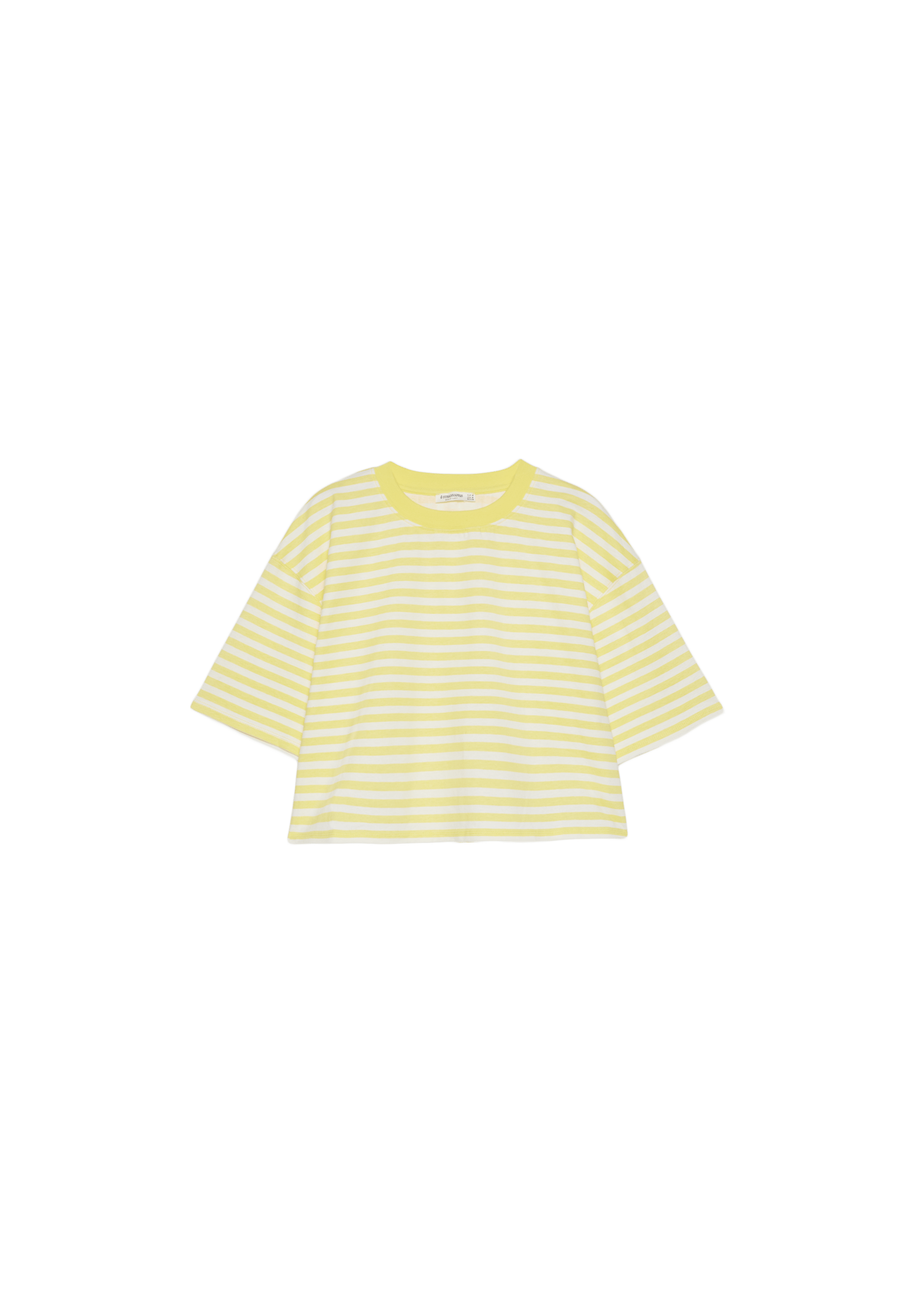 Striped short sleeve T-shirt — Pastel yellow