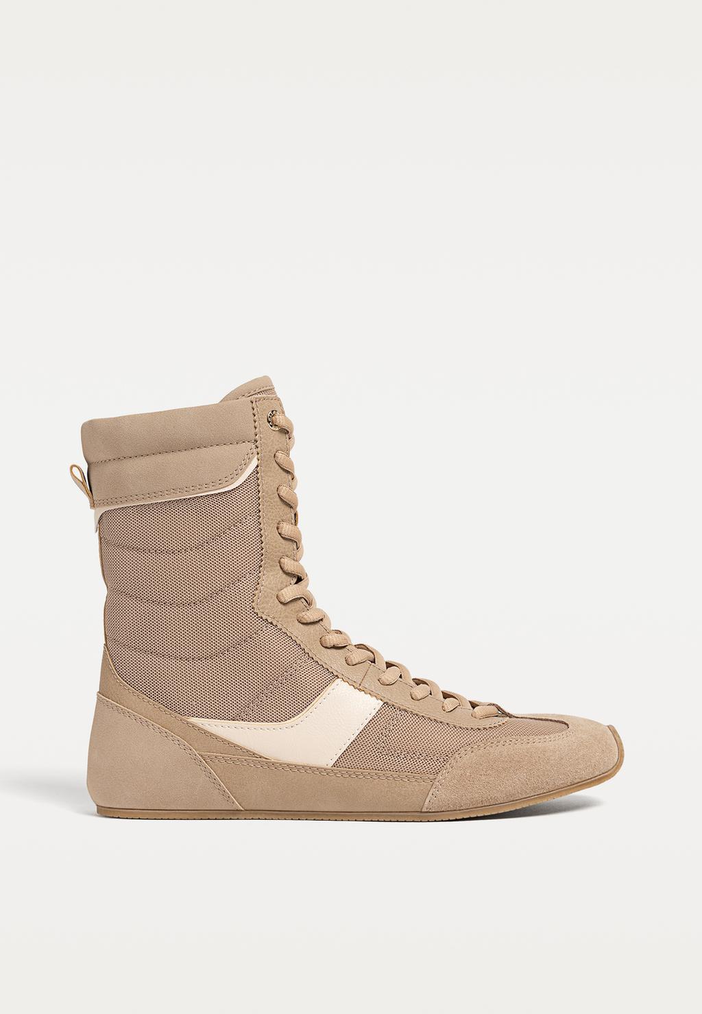 Leather ankle boot trainers