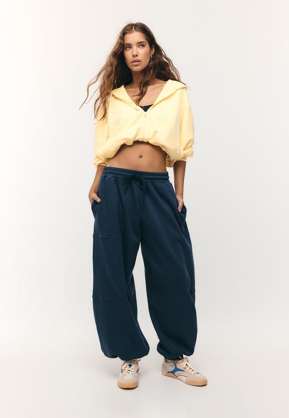 Baskılı kapüşonlu bomber sweatshirt - Görsel 3