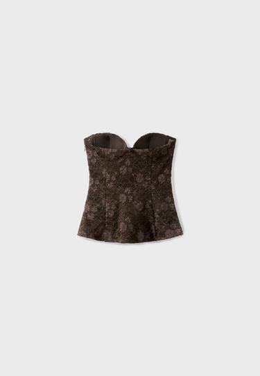 Fitted lace corset — Brown 8