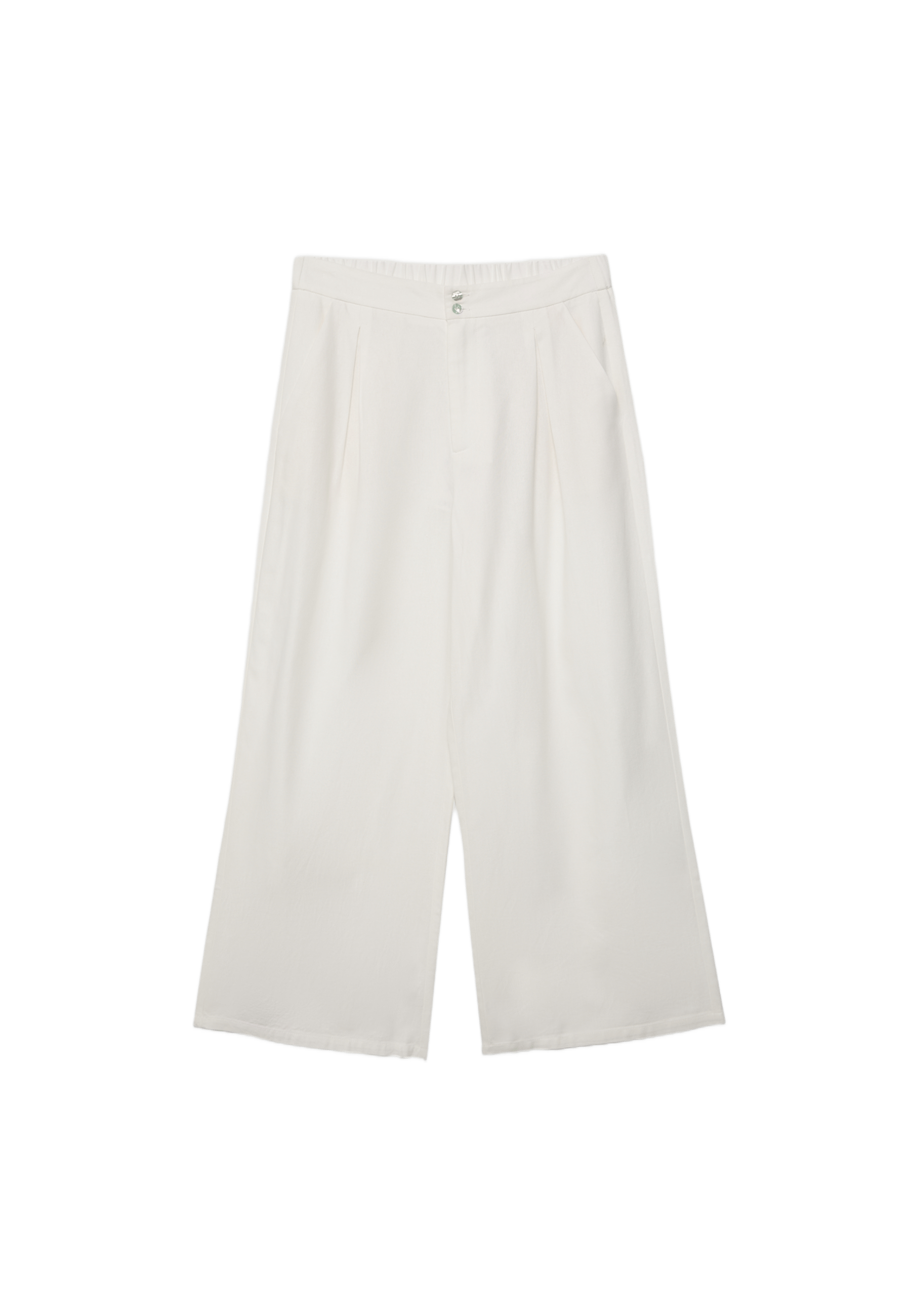 Keten görünümlü culotte pantolon - Görsel 9