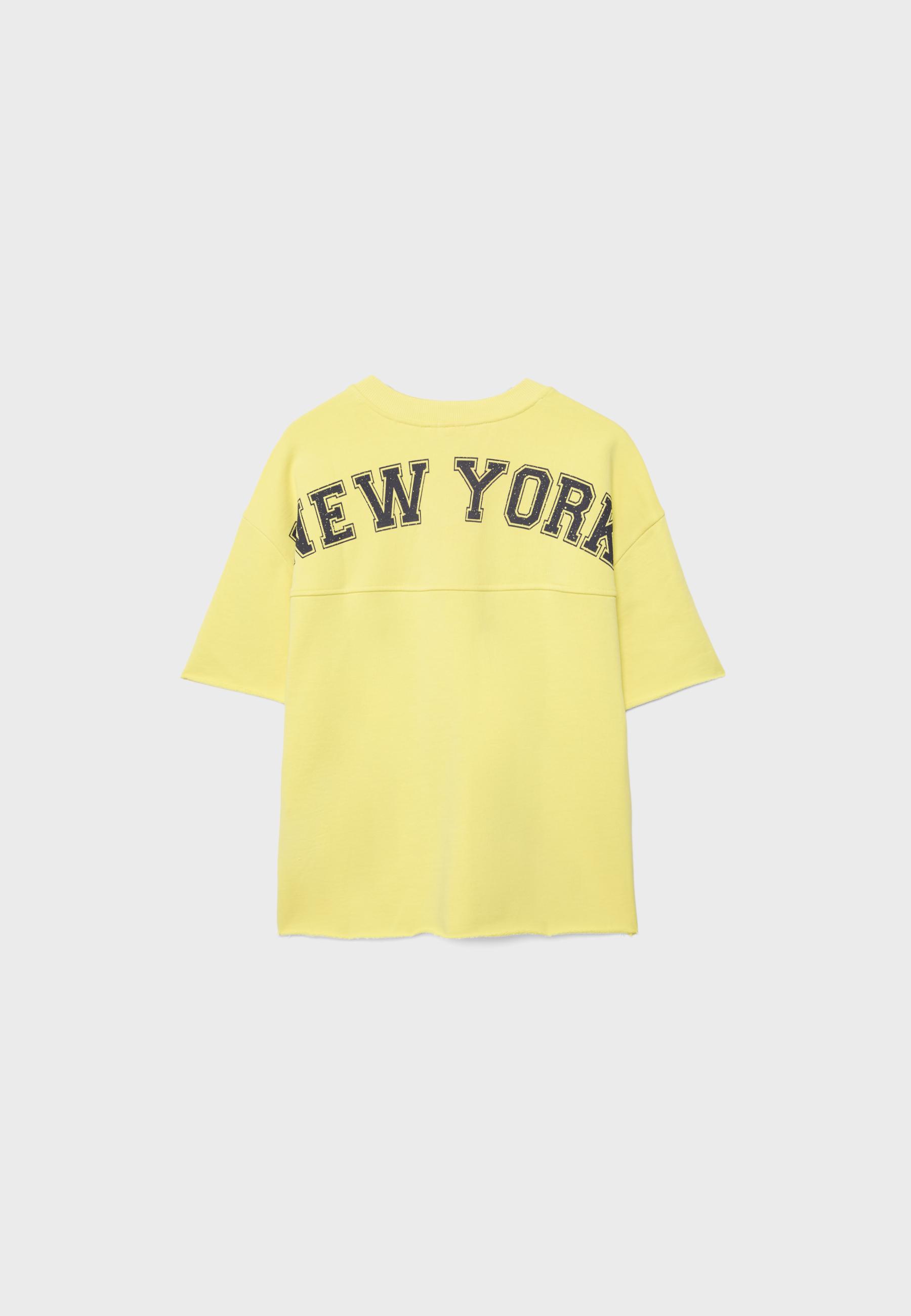 New York short sleeve sweatshirt — Pastel yellow