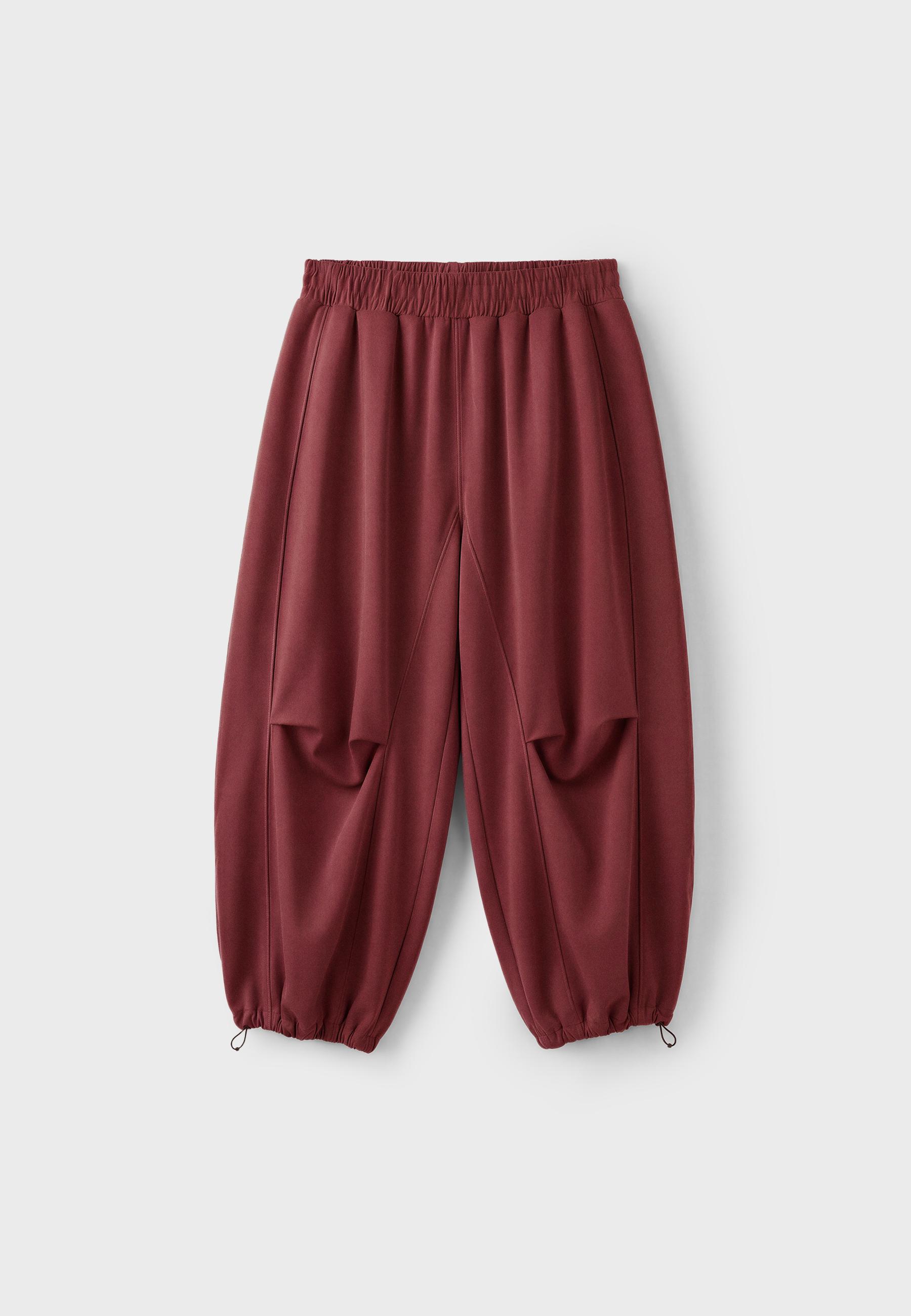 Balloon jogger trousers with toggles — Dark red