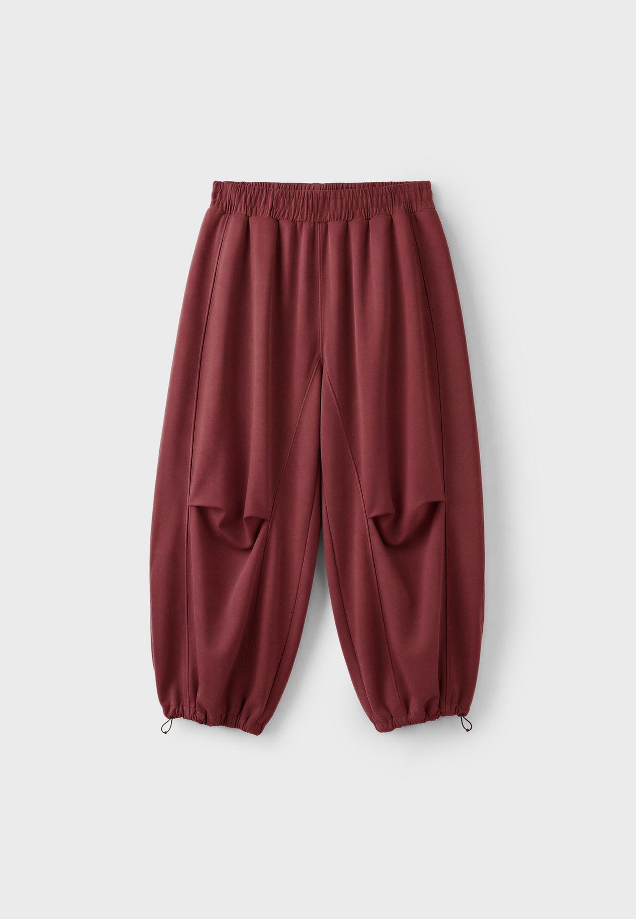 Balloon jogger trousers with stoppers — Dark red