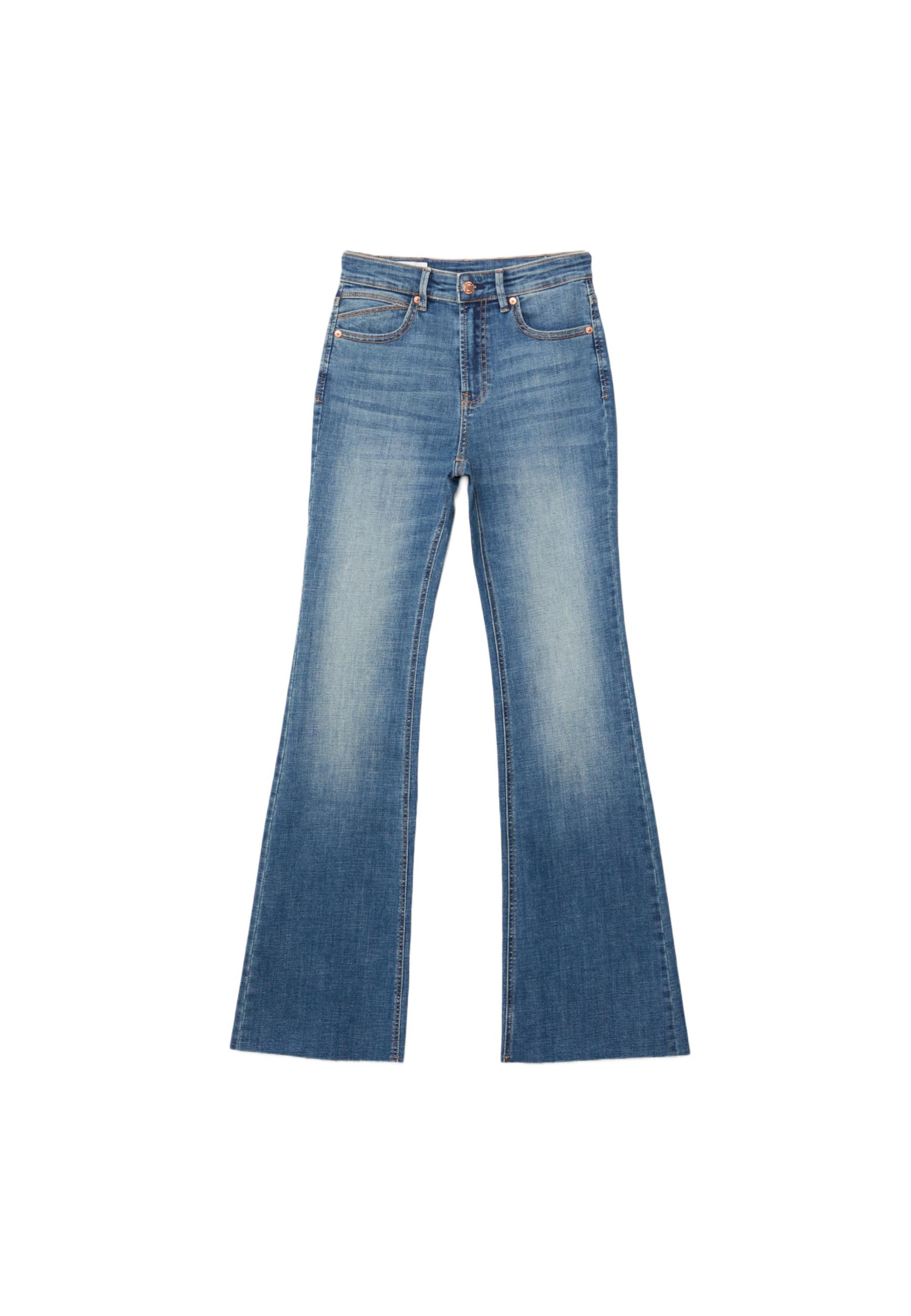 D74 Stretch flared slit jeans — LIGHT BLEACH