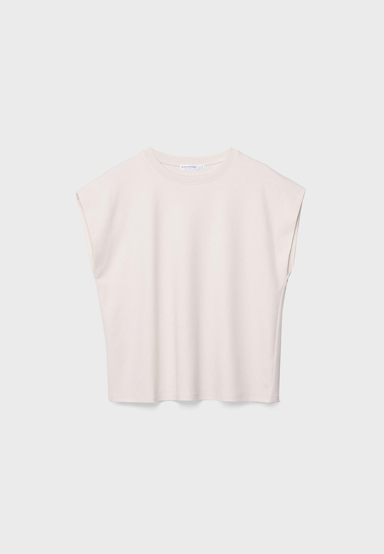 B06 Basic drop shoulder T-shirt — Stone