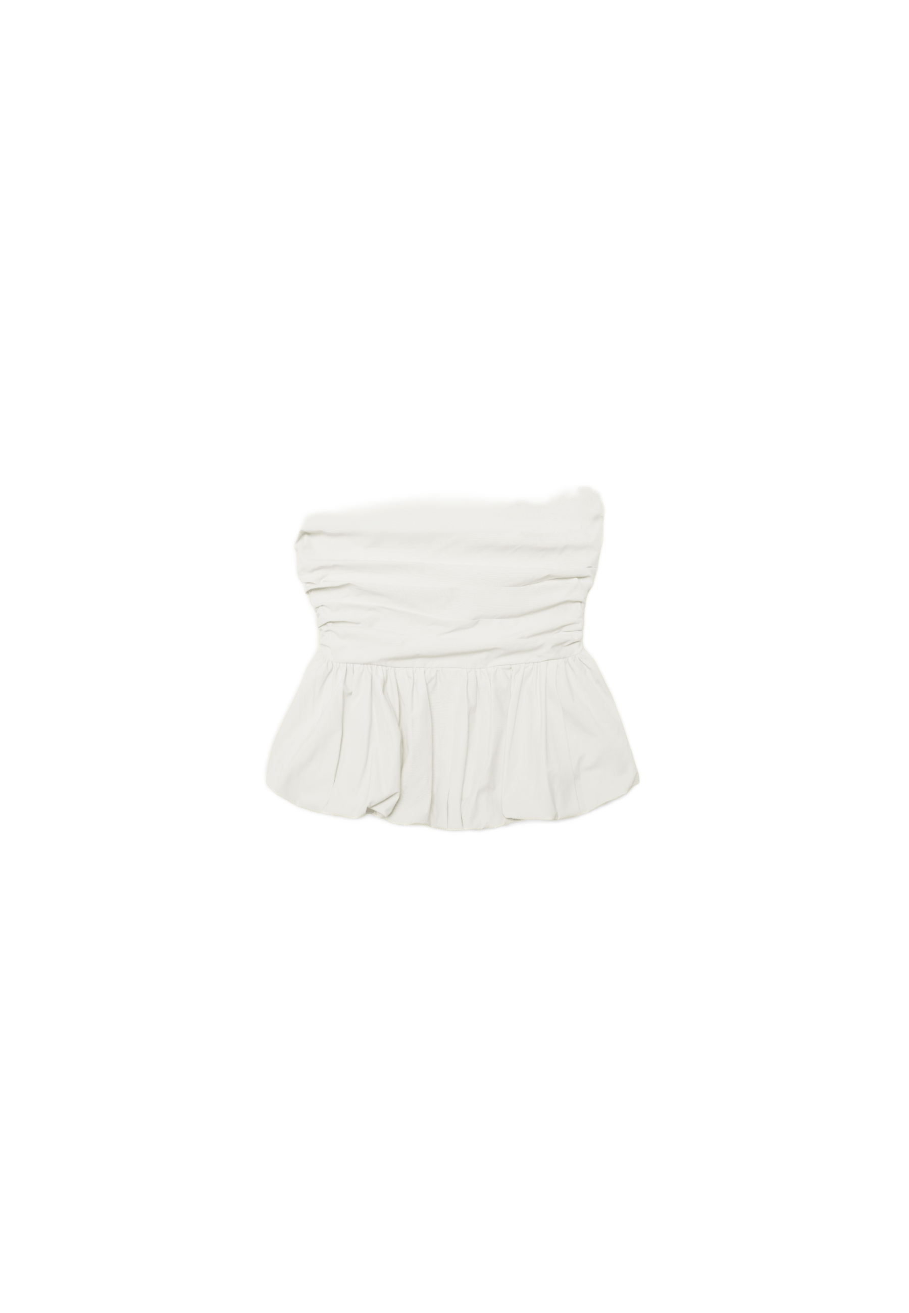 Balloon bustier top — White