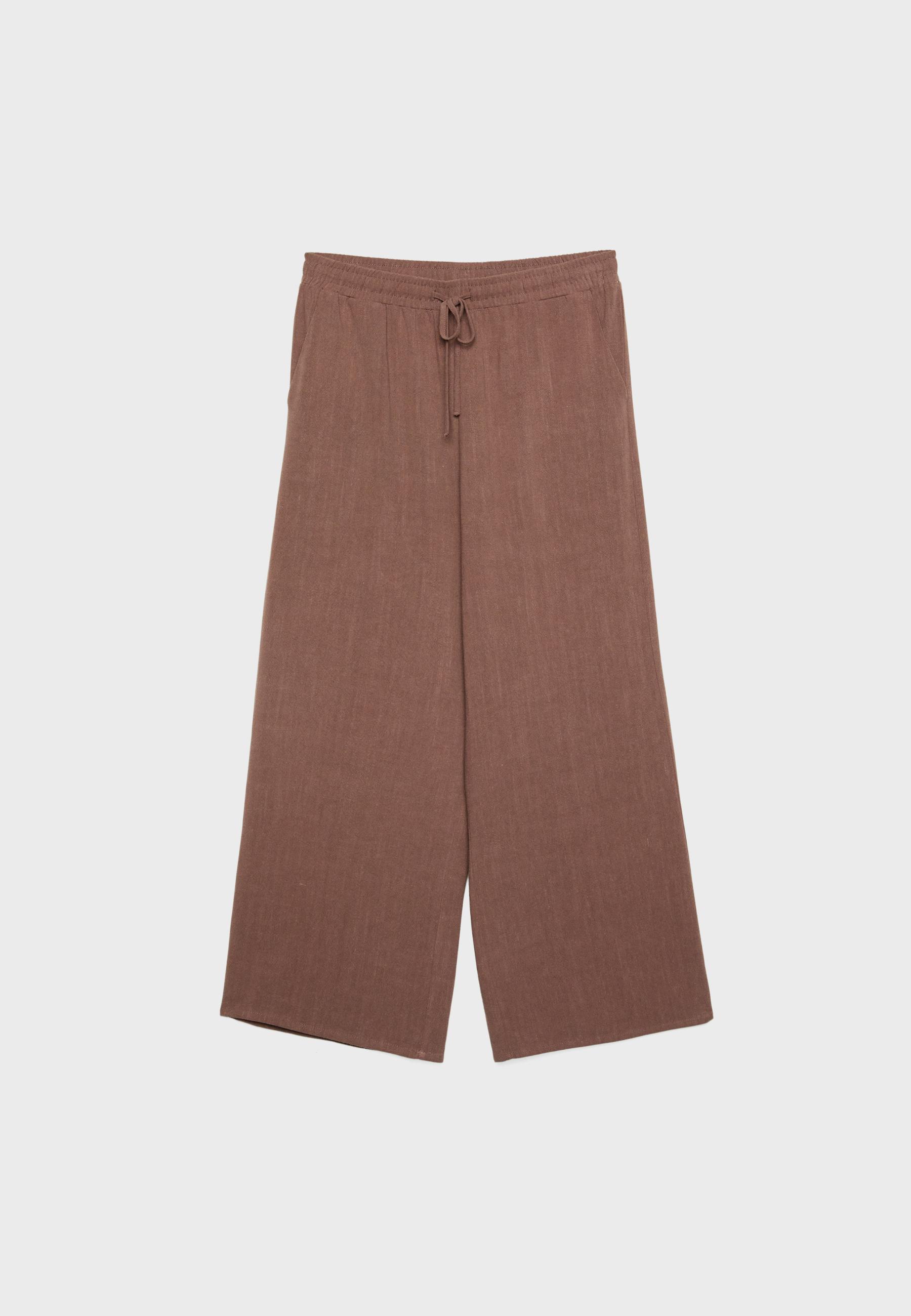 Keten Karışımlı Culotte Pantolon - Görsel 6