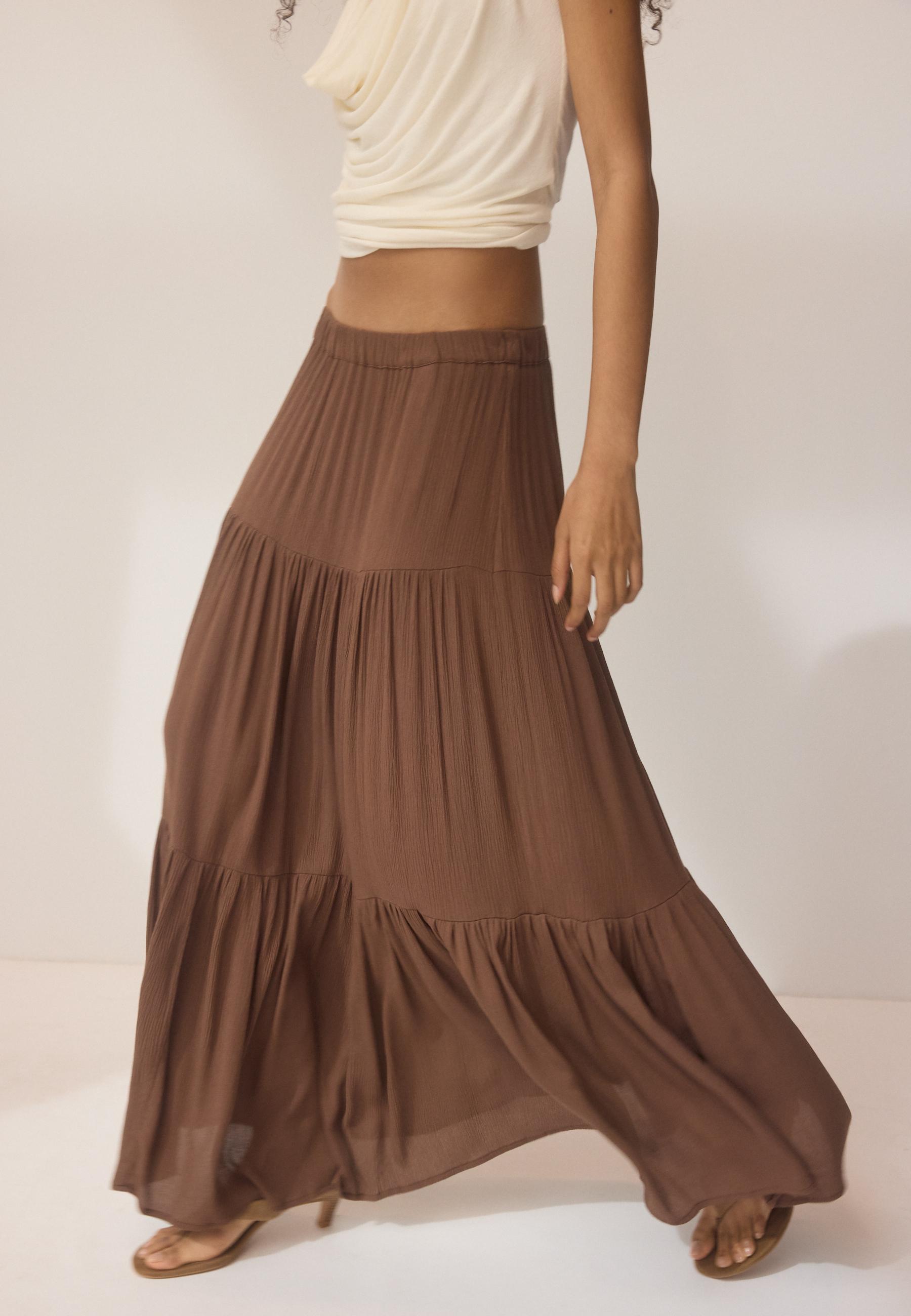Boho midi skirt — Brown