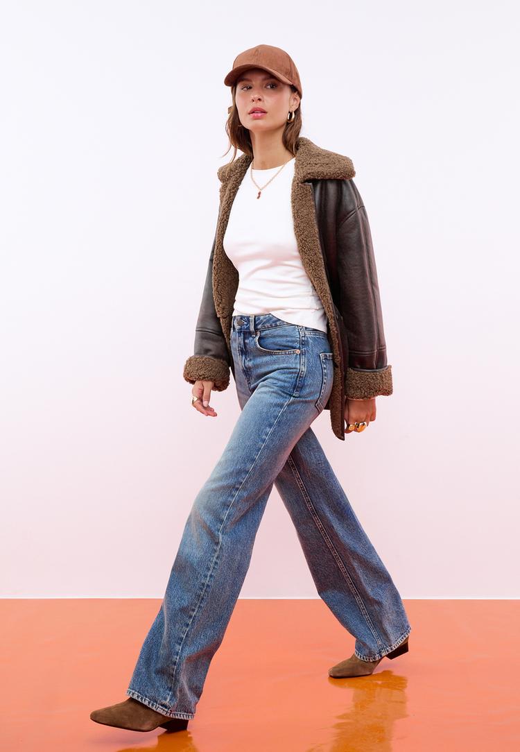 cazadora oversize doble faz botones