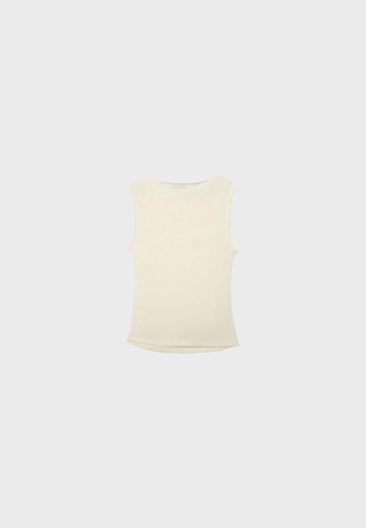 Textured ruched top — Vanilla