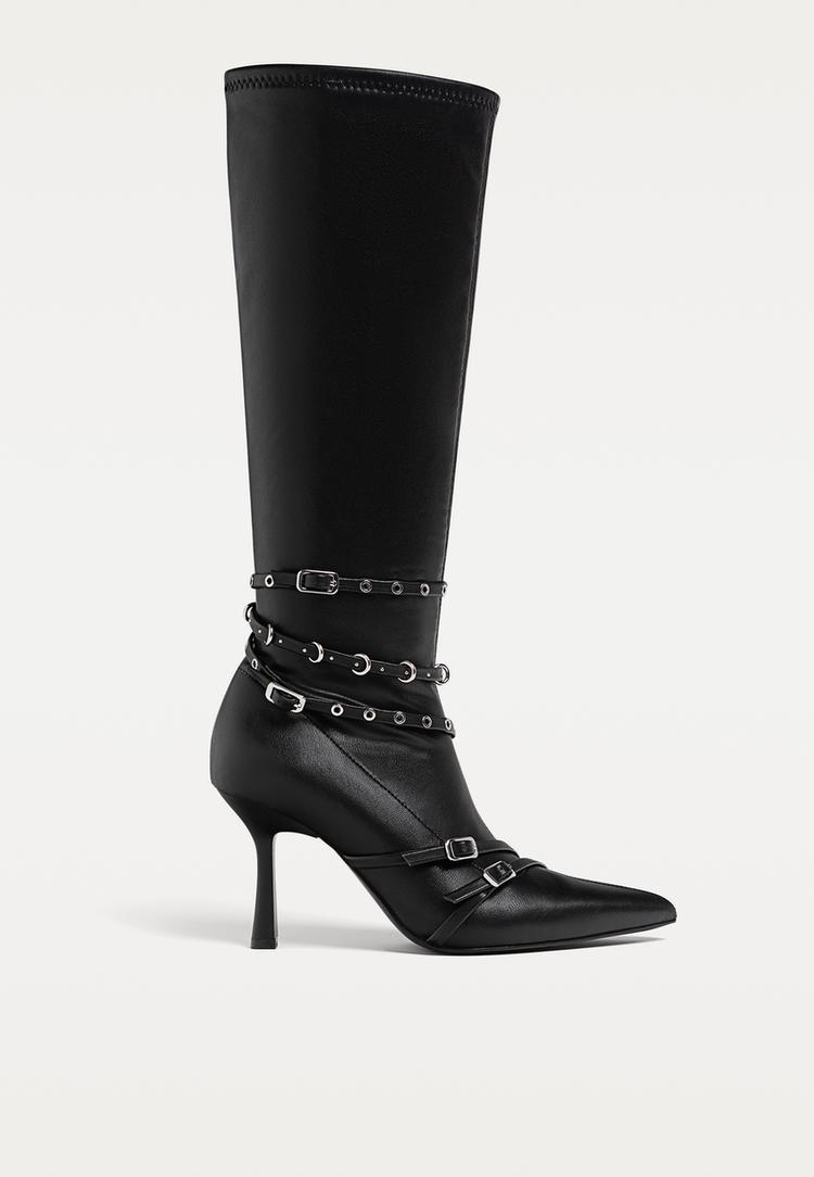 botas altas hebillas