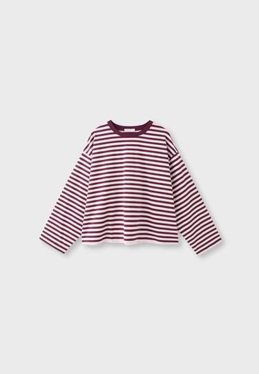 Striped long sleeve T-shirt — Purple 7
