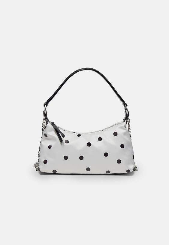 polka dot moon crossbody bag