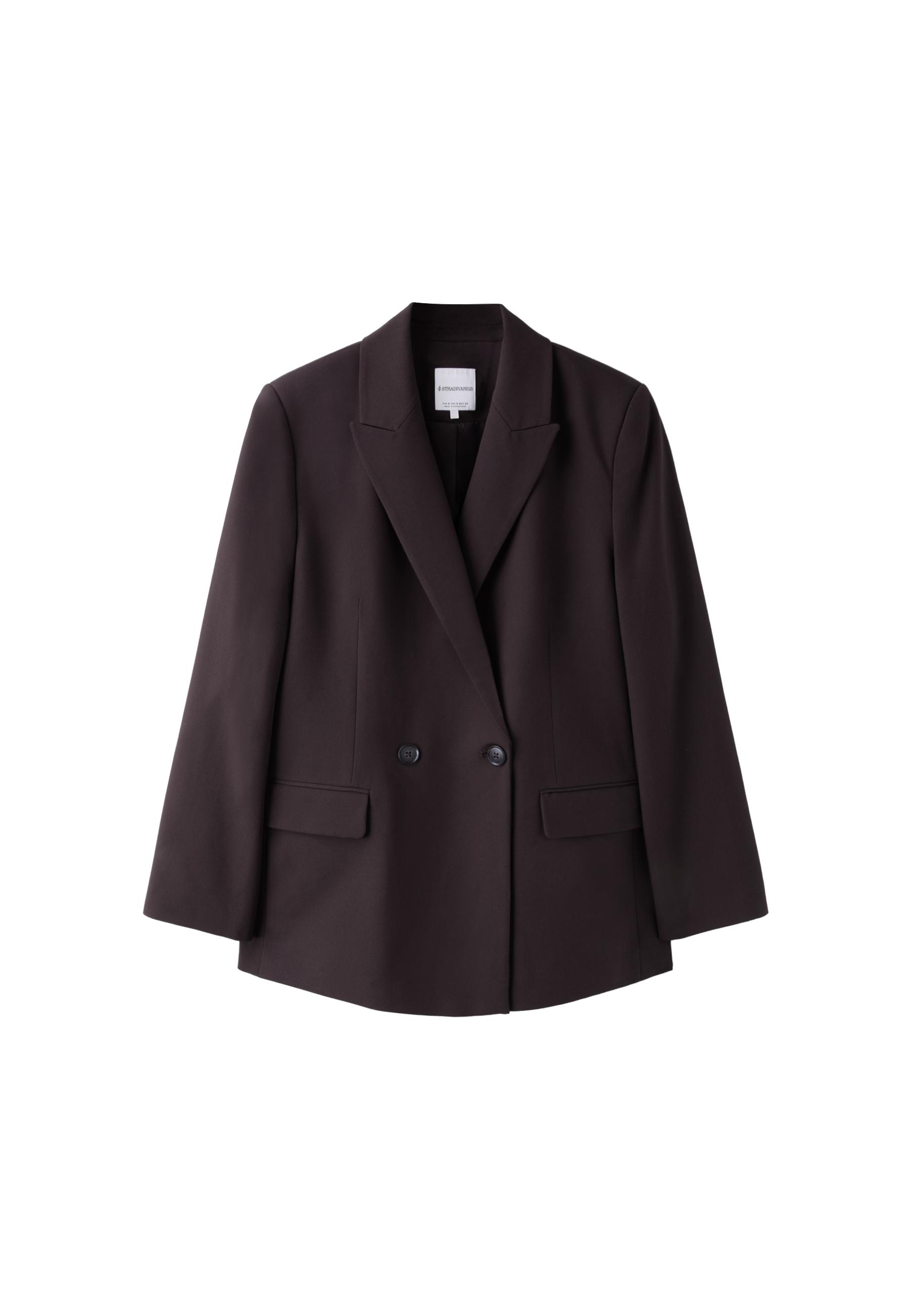 Straight buttoned blazer — Brown
