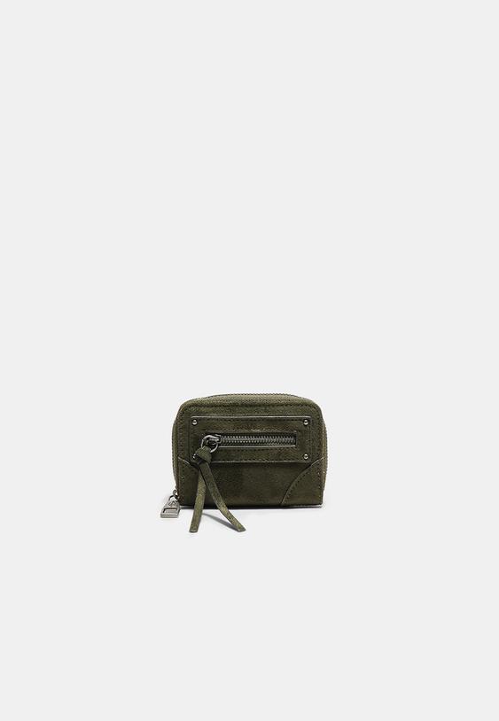 monedero tarjetero compacto detalle bolsillo cremallera